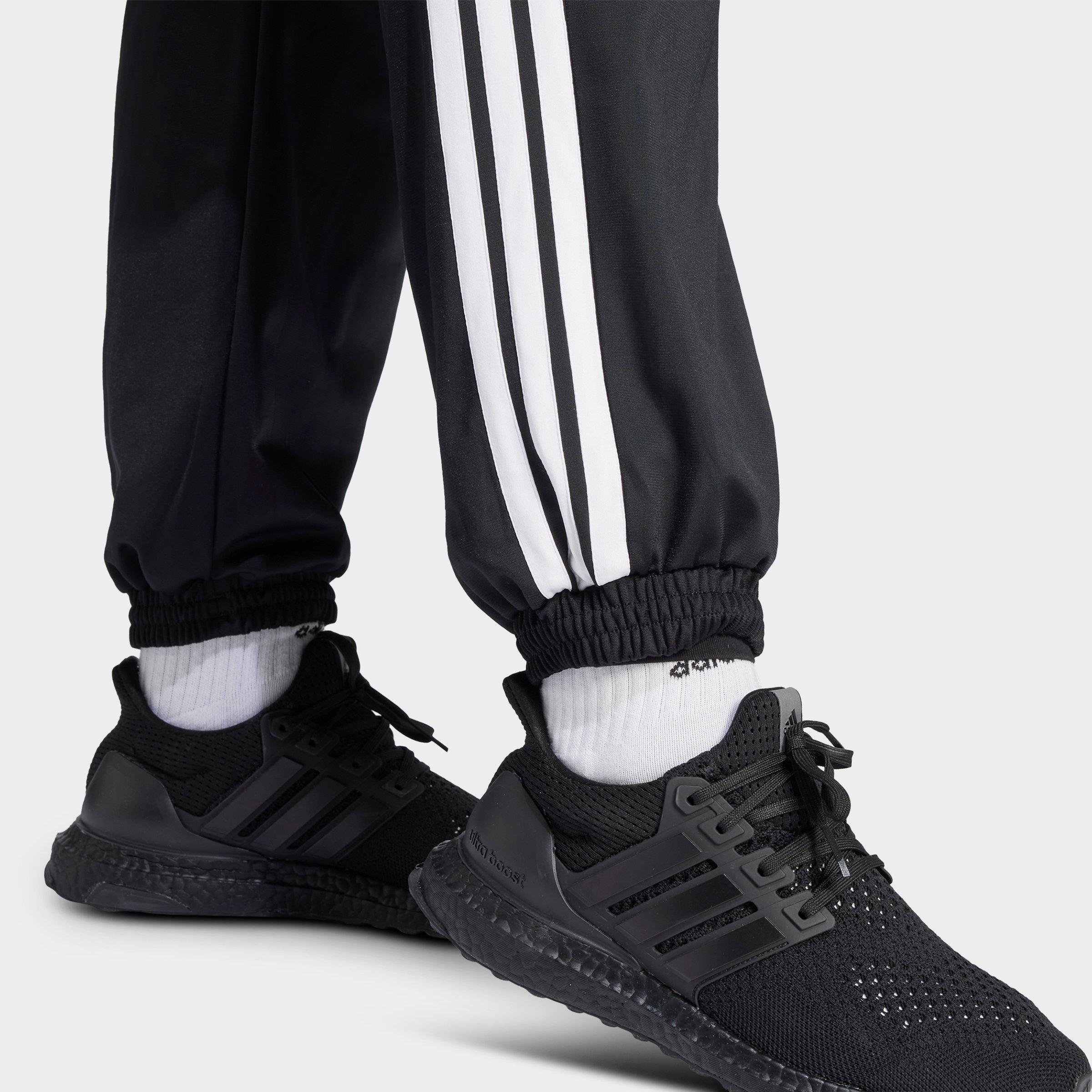 Women's adidas Sportswear Essentials 3-Stripes Tricot Tracksuit Pants (Plus Size) - Black/White