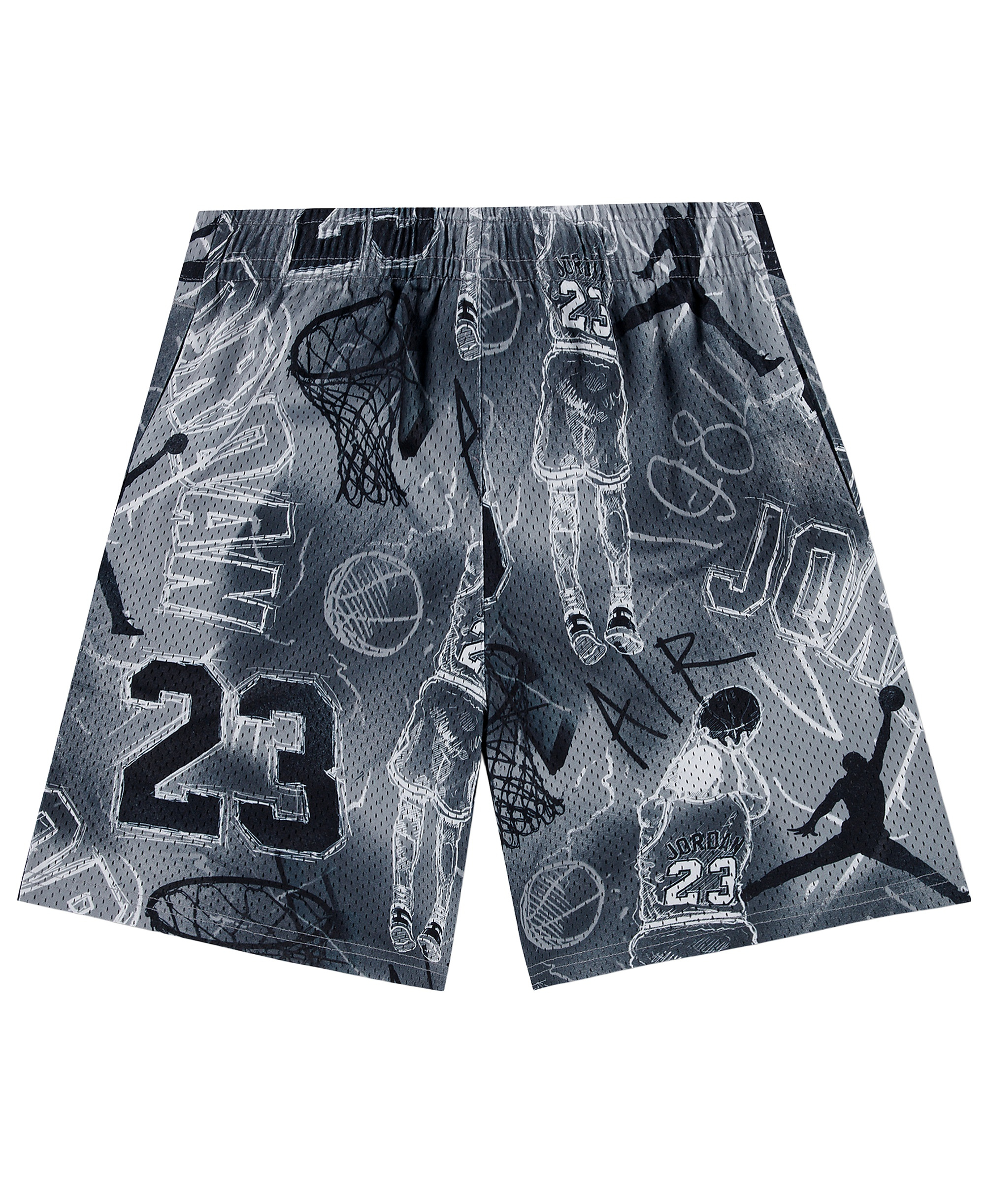 Jordan Boys' 8-20 Notebook Doodle Printed Shorts - Light Smoke Gray