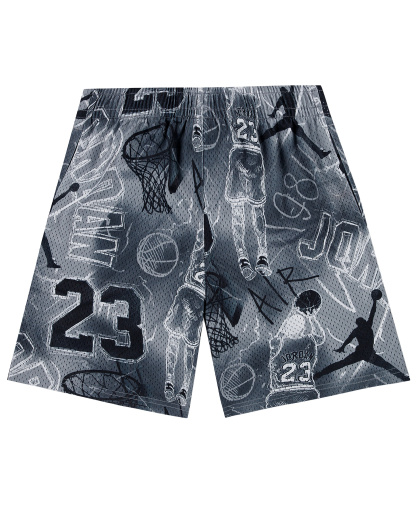 Jordan Boys' 8-20 Notebook Doodle Printed Shorts - Light Smoke Gray