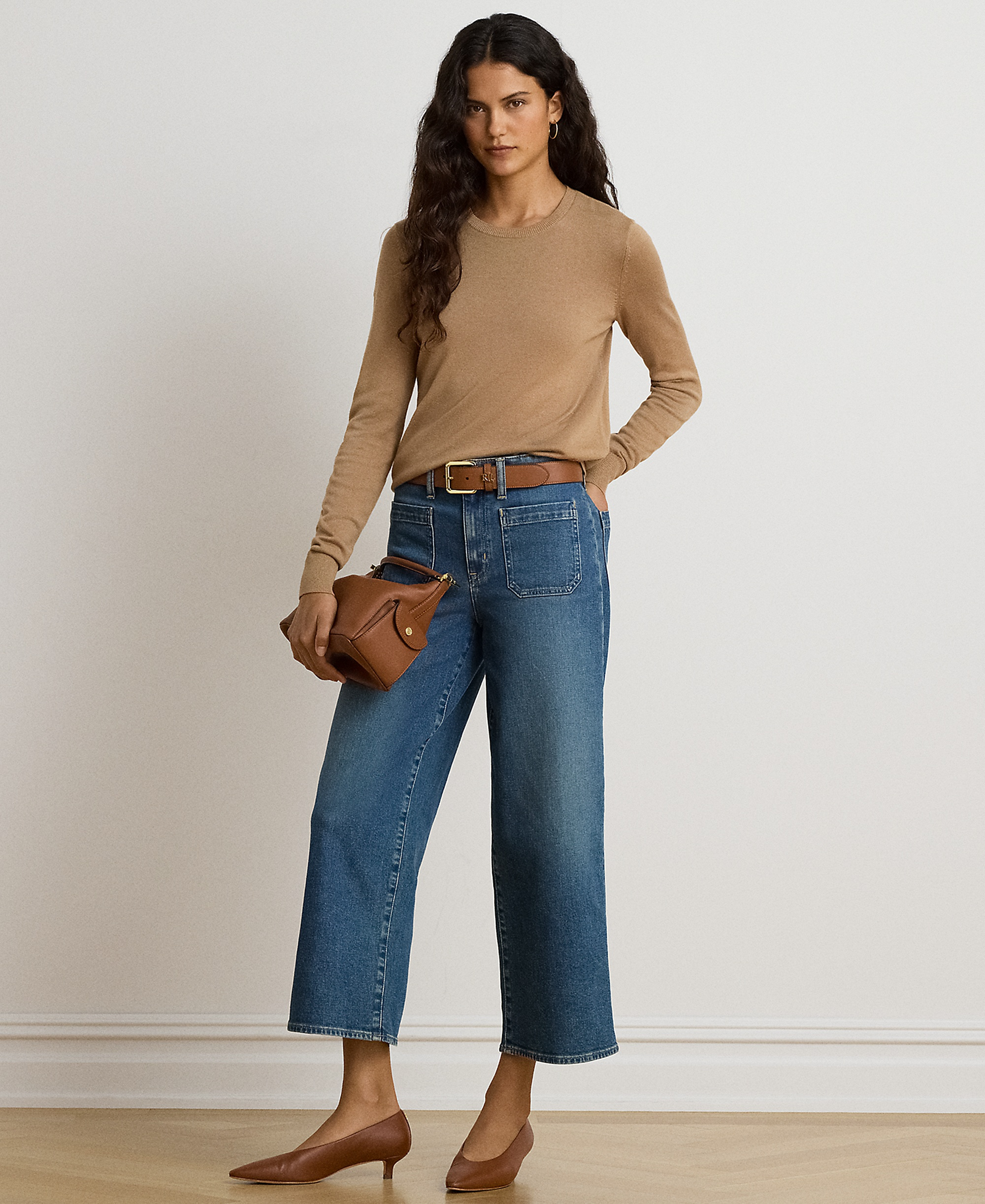 Lauren Ralph Lauren Women's Long-Sleeve Crewneck Sweater - Lauren Camel