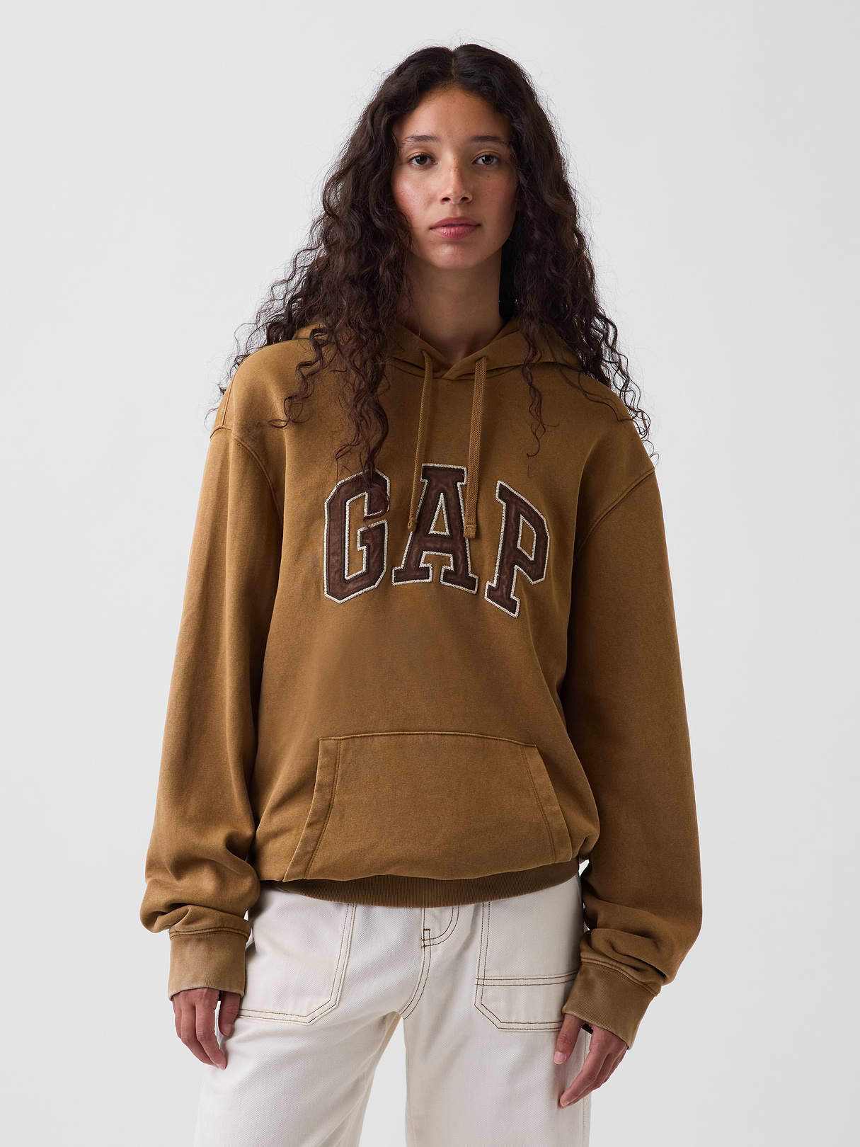 Adult VintageSoft Arch Logo Hoodie - Palomino brown