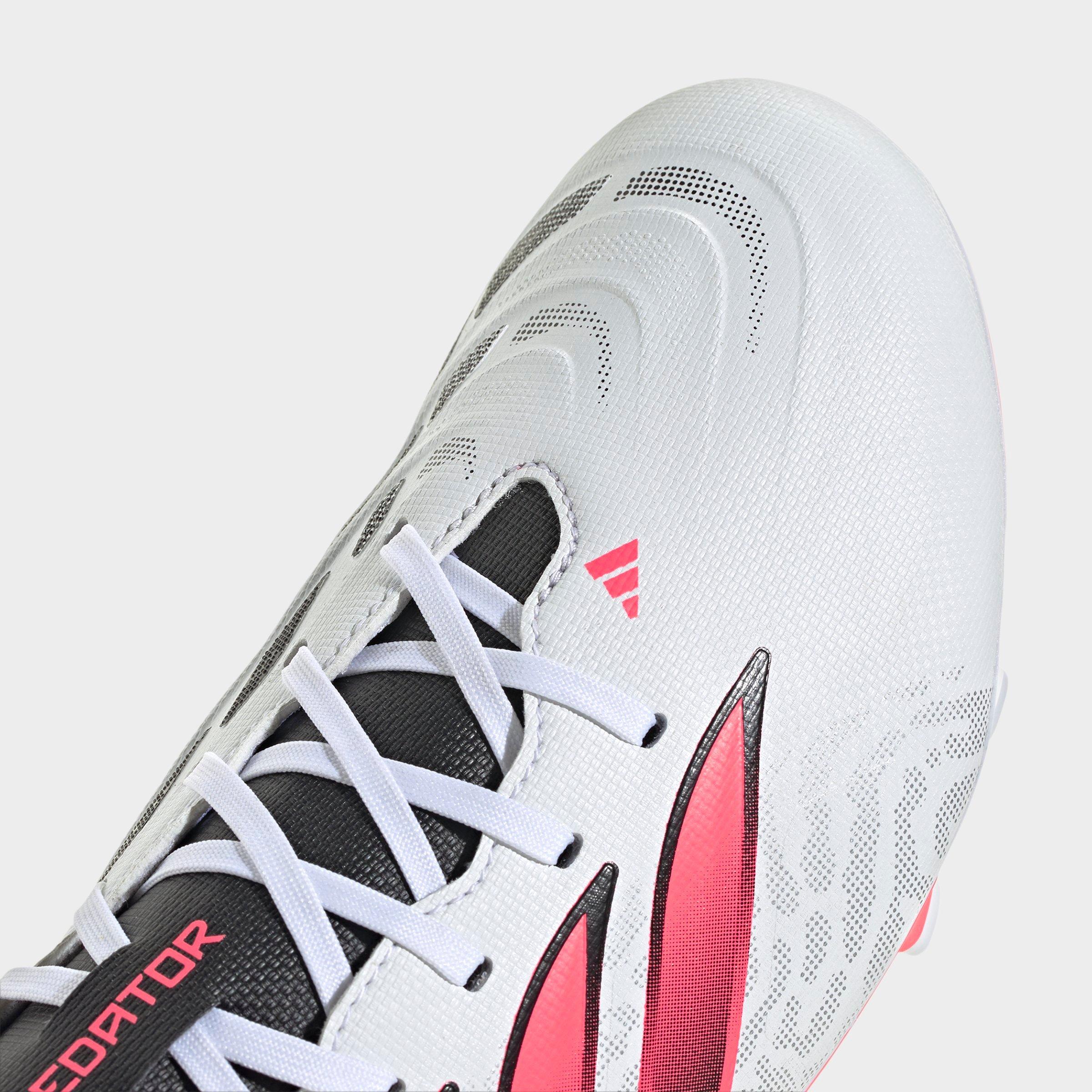 Men's adidas Predator Club Fold-Over Tongue Firm Ground/Multi Ground Soccer Cleats - Cloud White/Solar Turbo/Core Black (IH2111-100) - Detail shot