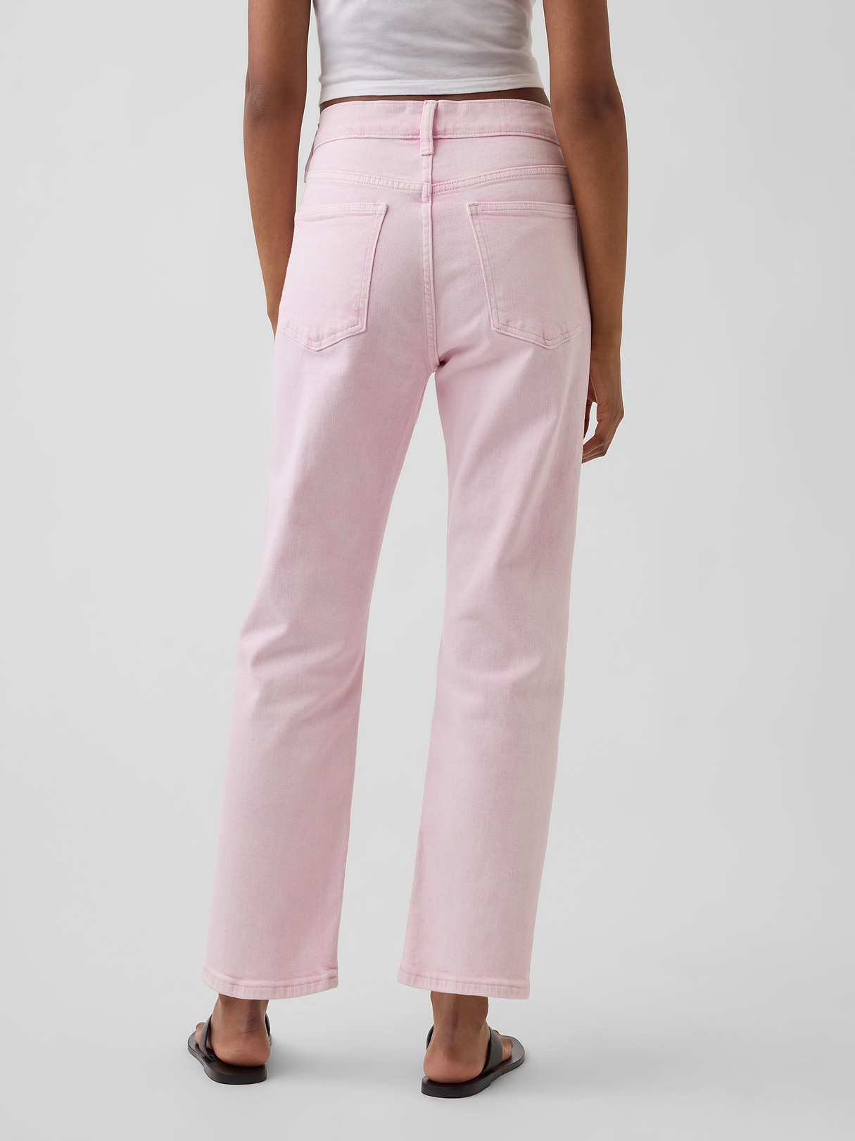 High Rise ’90s Slim Straight Crop Jeans - Cherry blossom pink