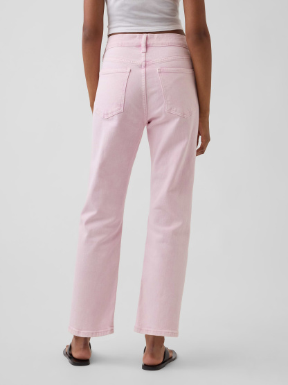 High Rise ’90s Slim Straight Crop Jeans - Cherry blossom pink