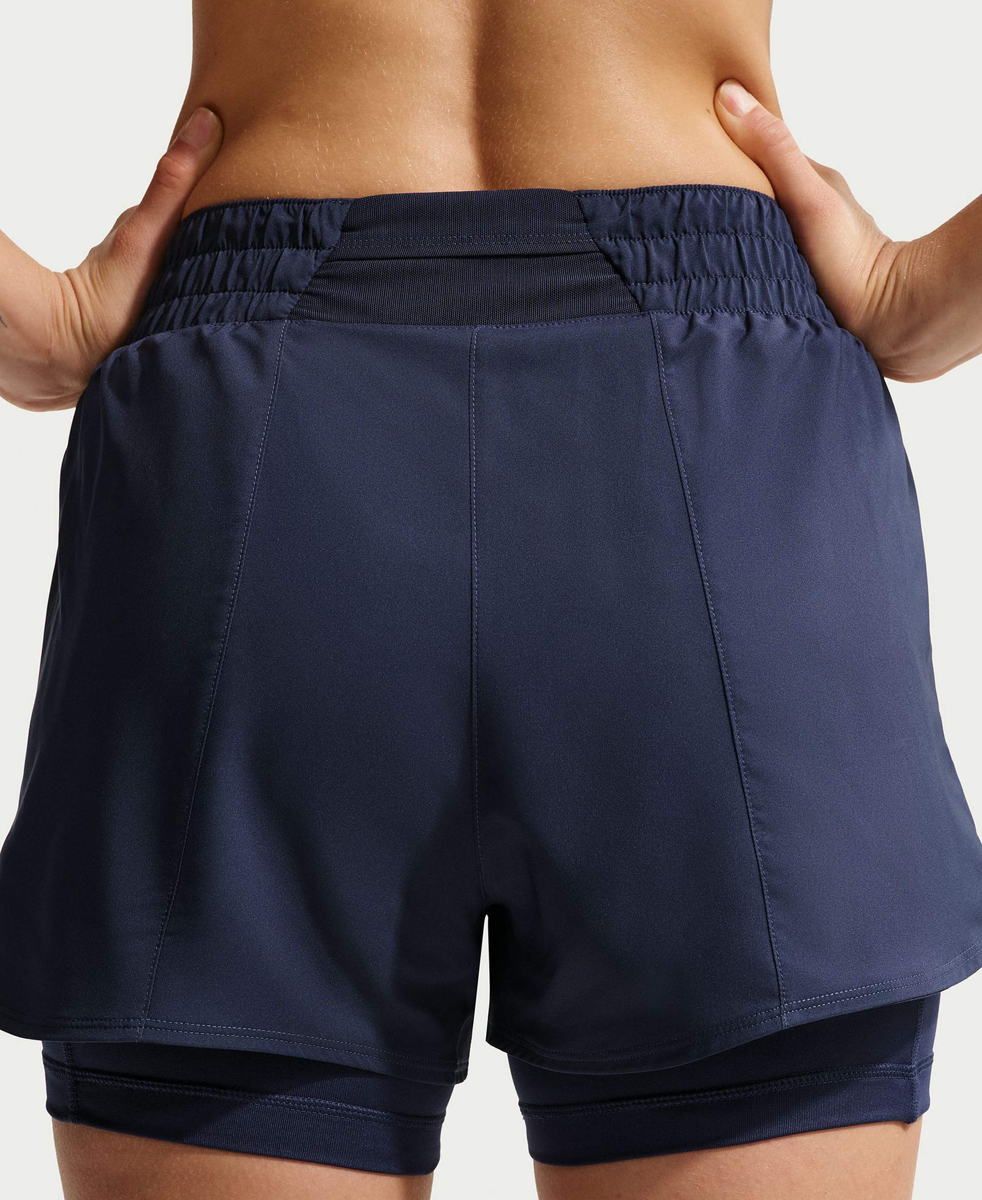 Nike Women's One Dri-Fit High-Waist 2-in-1 Shorts - Midnight Navy/White