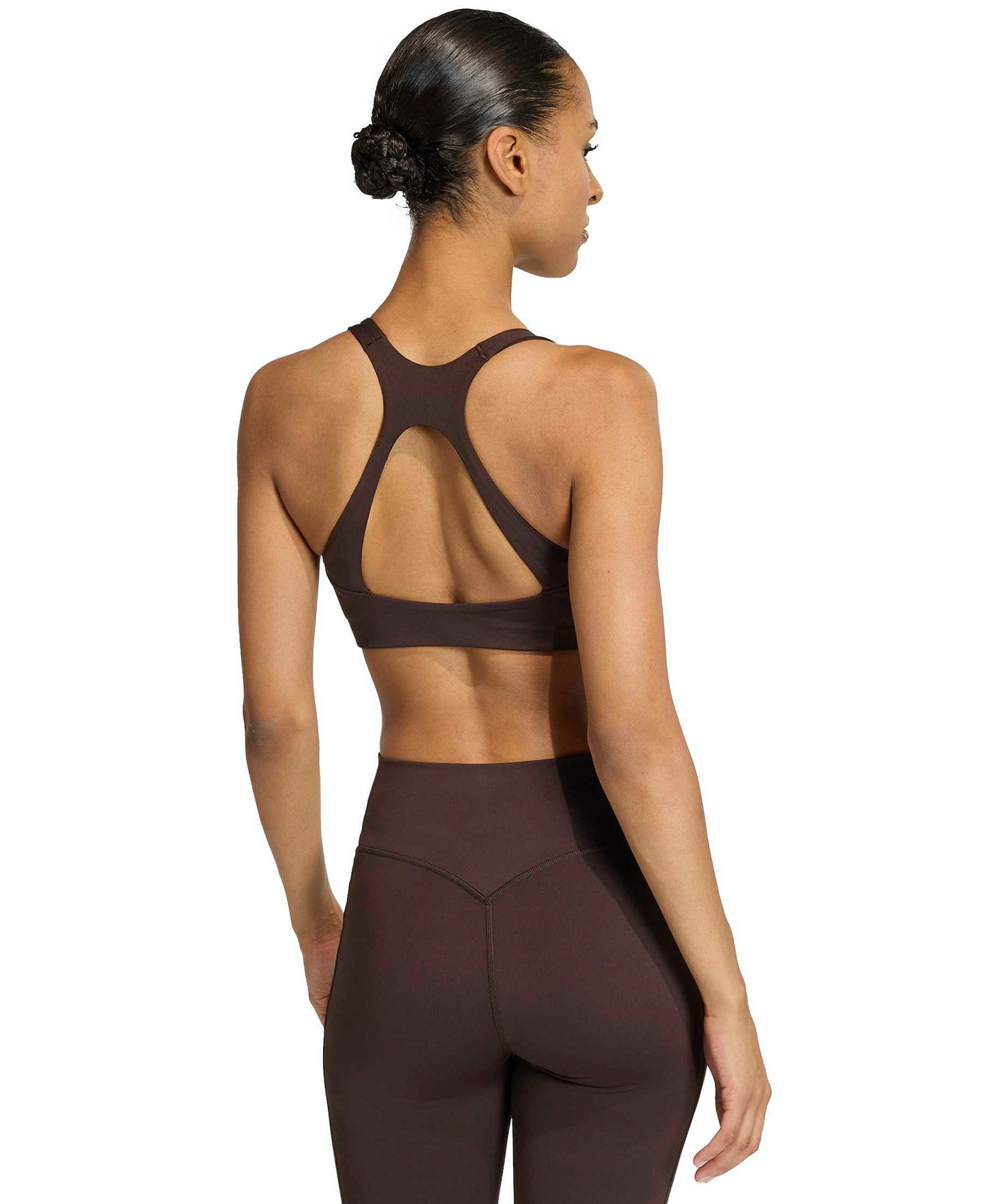 adidas Women's Workout Square Neck Support Bra - Aurora Coffee