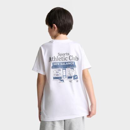 Big Kids' New Balance Sports Club T-Shirt - Bright White - view 1