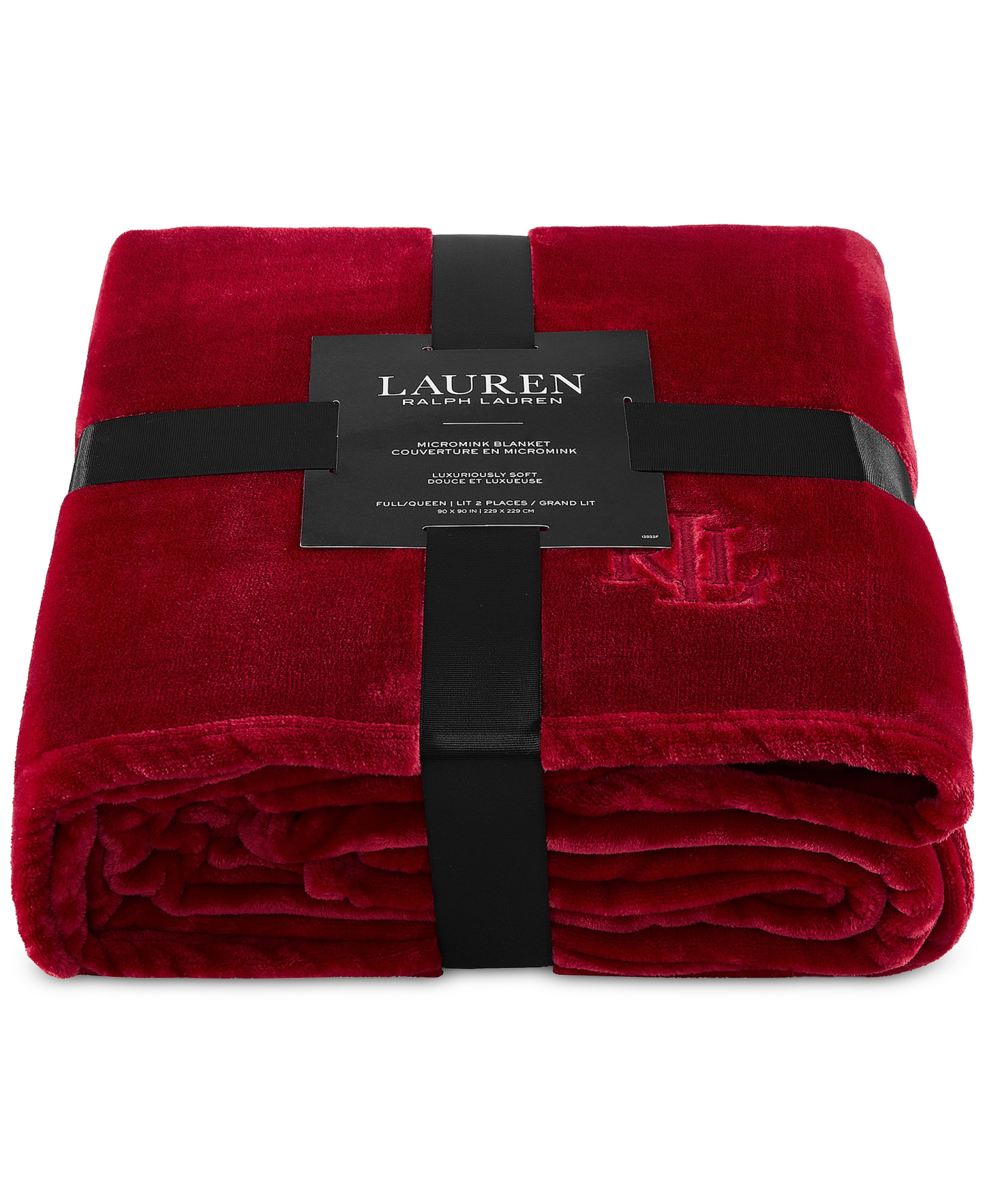 Lauren Ralph Lauren Micromink Plush Blanket, Twin - Red