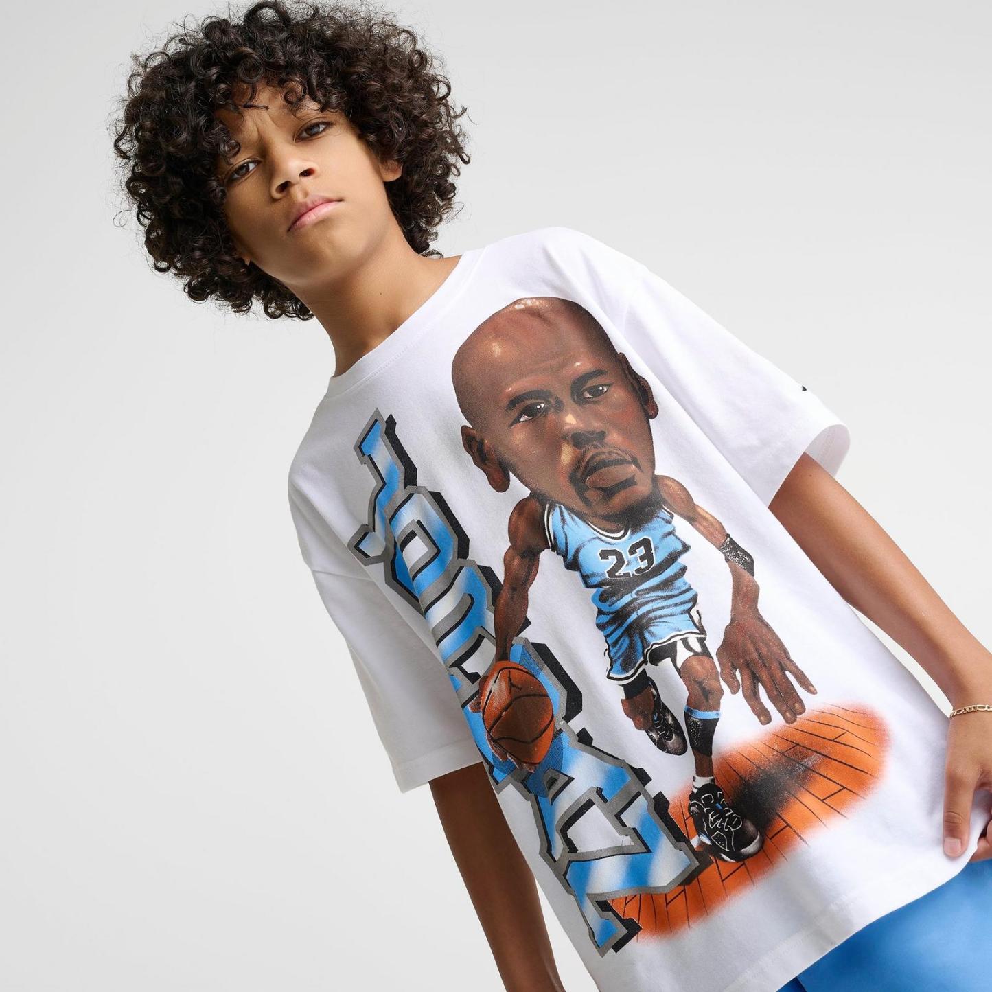 Big Kids' Jordan Bobblehead Oversized T-Shirt - White - view 5