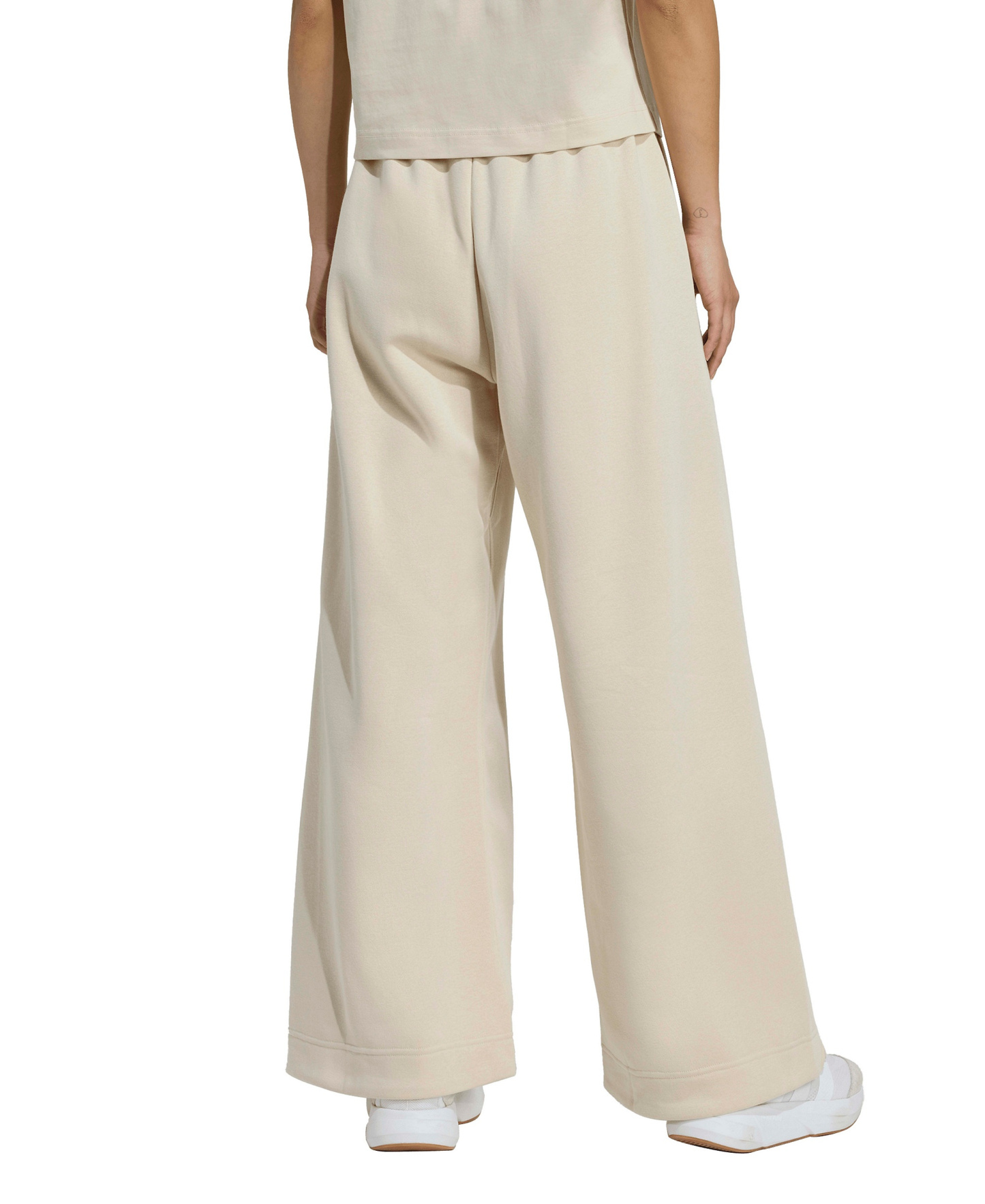 adidas Women's All Sizing Fleece Loose Wide-Leg Pants - Crystal Linen