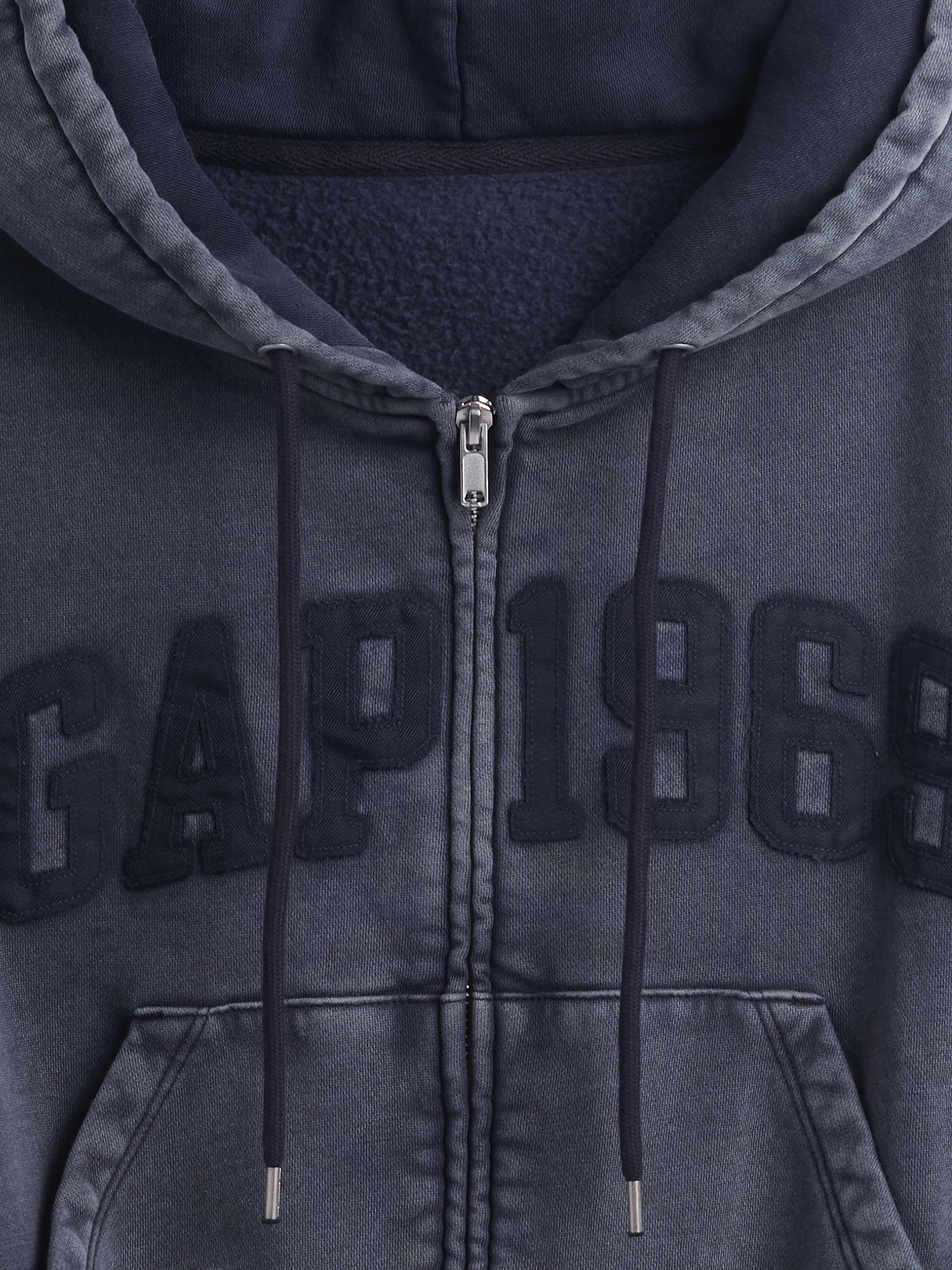 VintageSoft Wedge Zip Hoodie - Tapestry navy blue wash