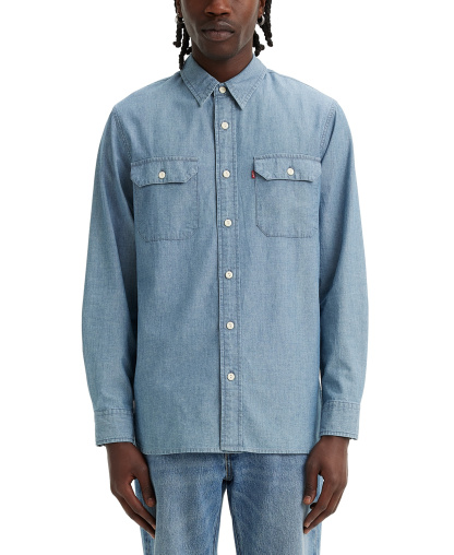 Levi's Men's Worker Relaxed-Fit Button-Down Chambray Shirt - Billie Light Chambray