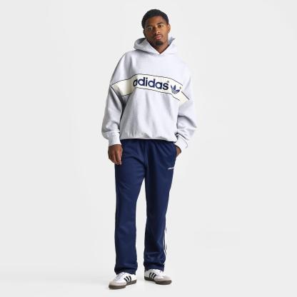 Men's adidas Originals adiSignature NY Fleece Pullover Hoodie - Light Grey Heather