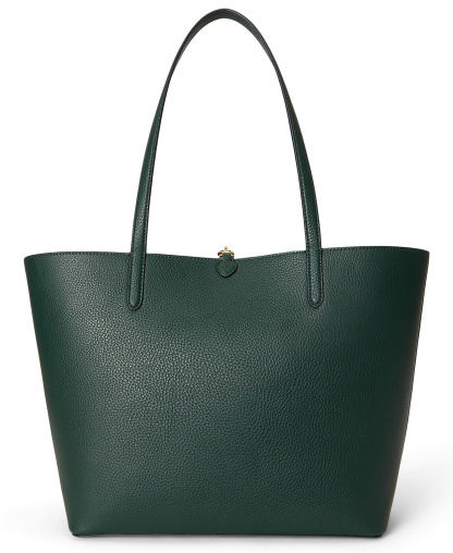 Lauren Ralph Lauren Faux-Leather Reversible Extra Large Tote Handbag - Season Green/Belting