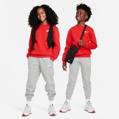 Big Kids' Nithtke Sportswear Club Fleece Sweatshirt - University Red/White