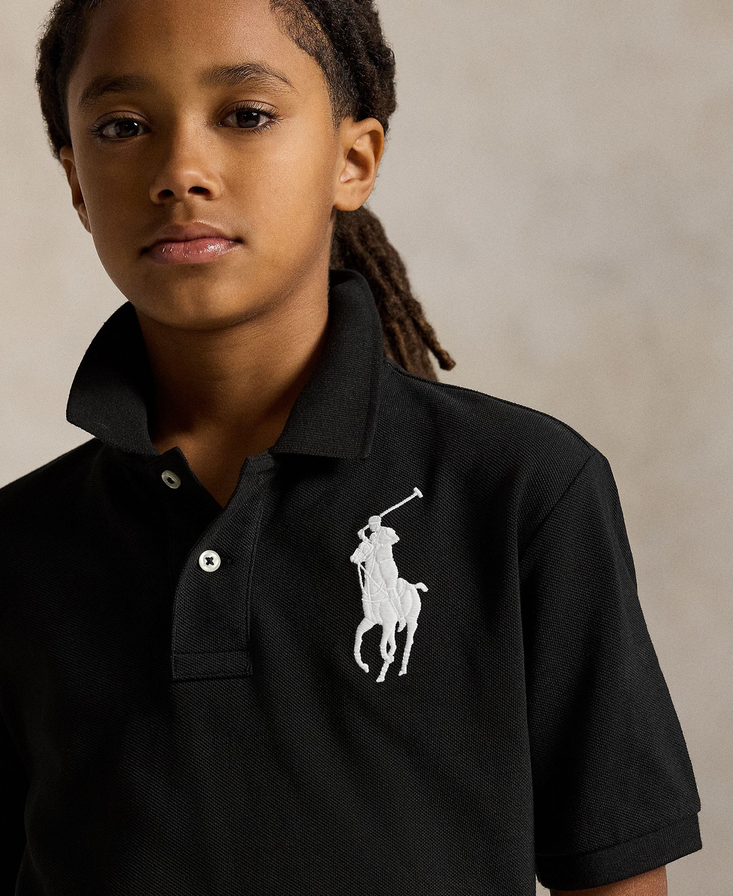 Polo Ralph Lauren Boys' 8-20 Big Pony Cotton Mesh Short-Sleeve Polo Shirt - Polo Black/White