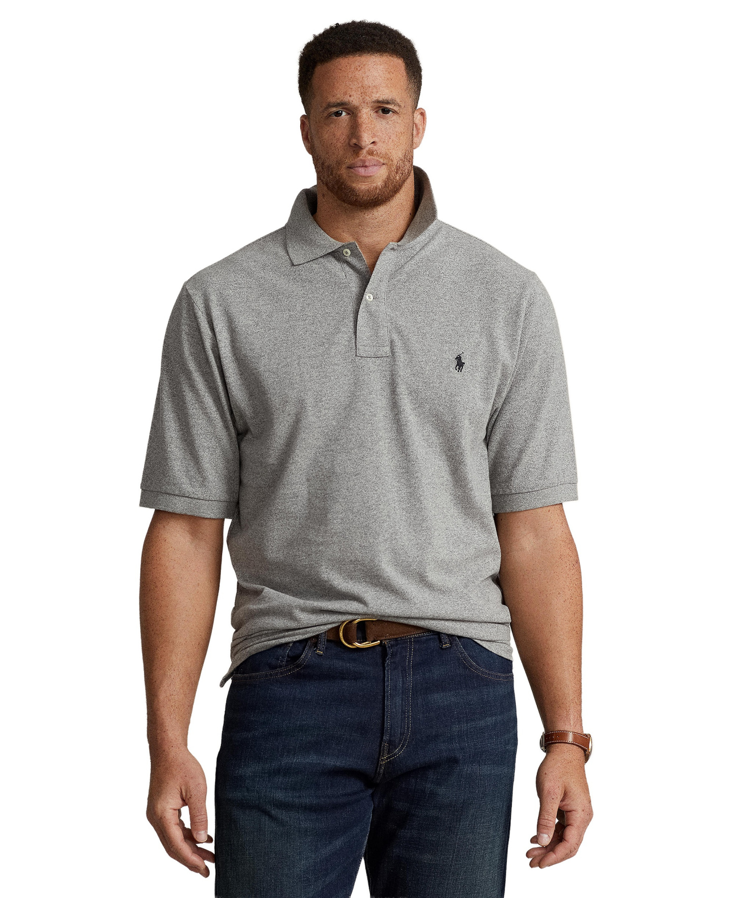 Polo Ralph Lauren Men's Big & Tall Cotton Short-Sleeve Polo Shirt - Canterbury Heather