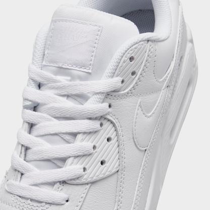 Men's Nike Air Max 90 Leather Casual Shoes - White/White
