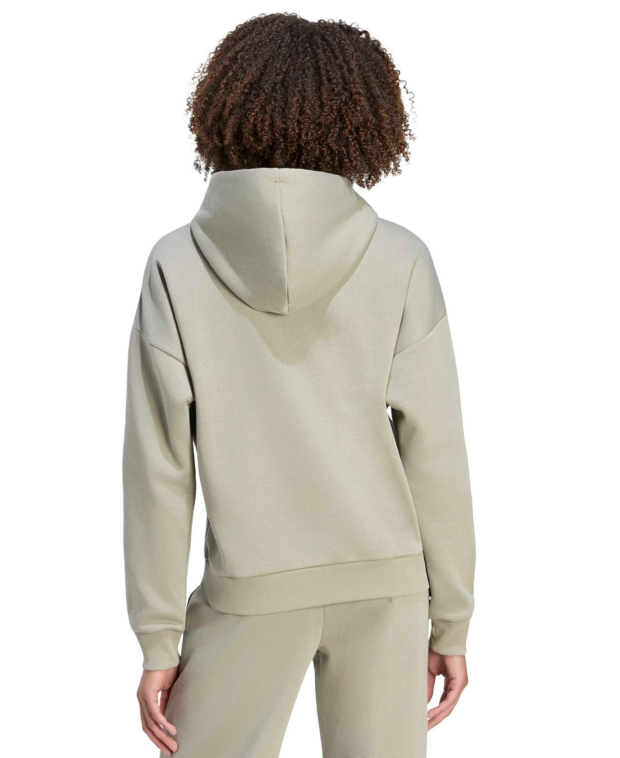 adidas Women's Essentials Long-Sleeve Logo Hoodie - Silver Pebble/White