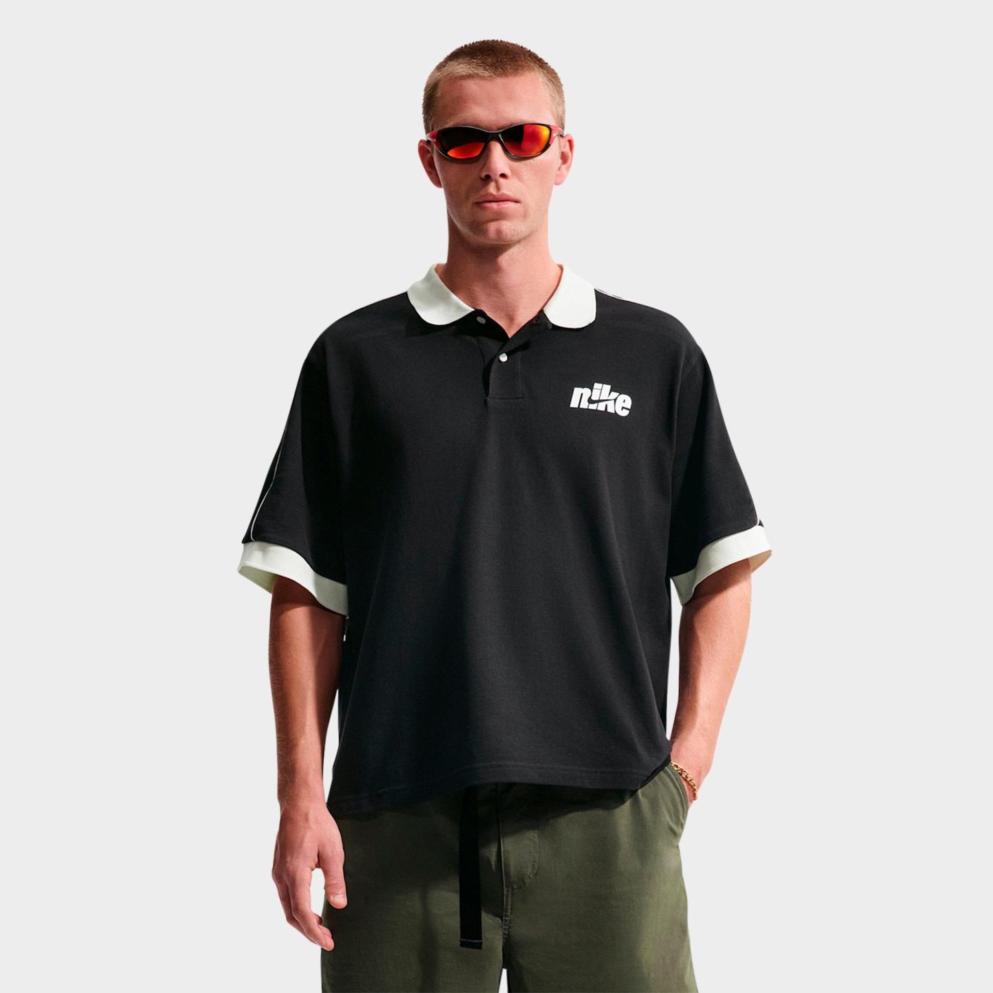 Men's Nithtke Sportswear Club Oversized Polo Shirt - Black/Sail/Sail/Sail