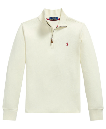 Polo Ralph Lauren Boys' 8-20 Estate Rib Quarter-Zip Sweater - Andover Heather