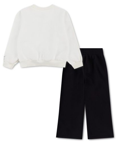 Nike Toddler Girls' 2T-4T Retro Remix Graphic Top and Pants, 2-Piece Set - White/Black