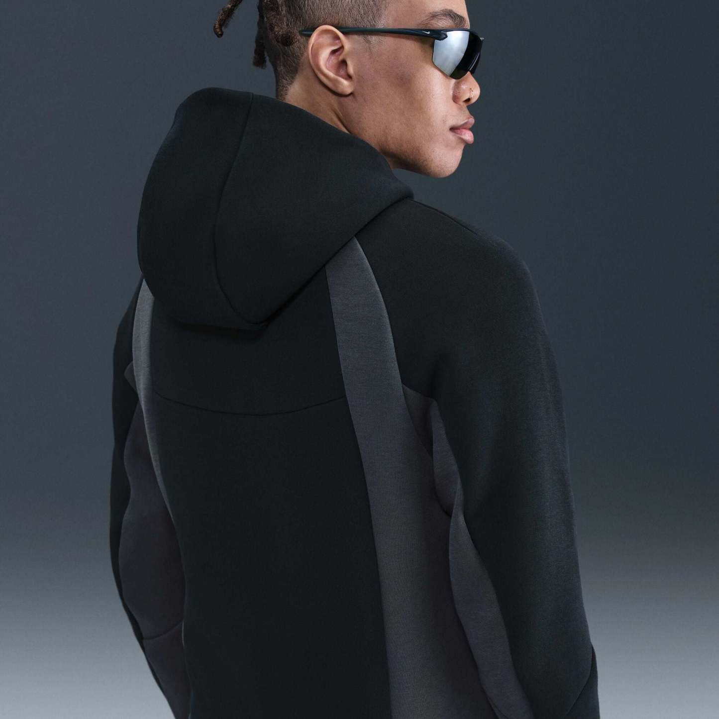 Nike Tech Men's Colour-Block Full-Zip Fleece Windrunner Jacket - Black/Anthracite/Black