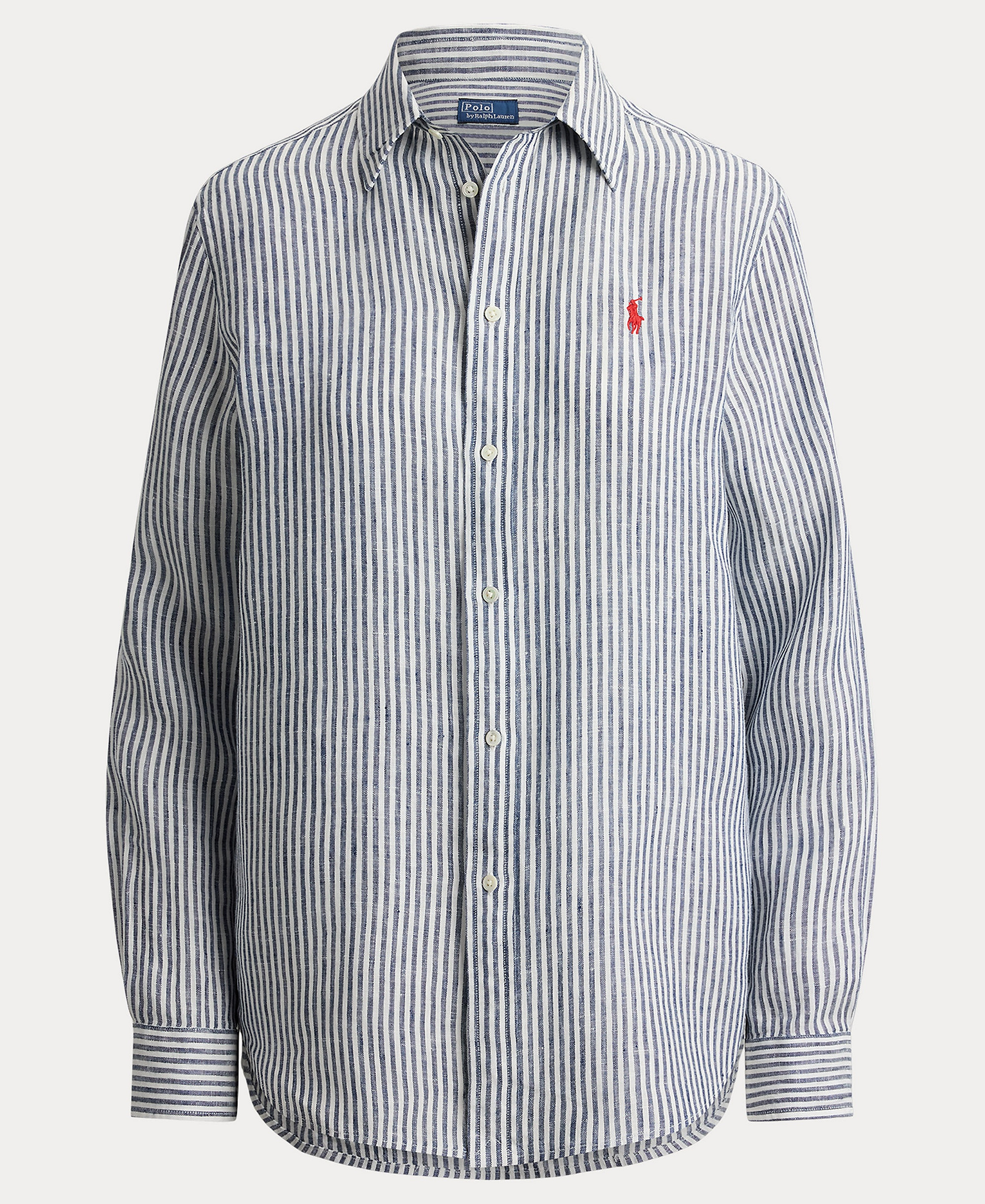 Polo Ralph Lauren Women's Classic-Fit Striped Linen Shirt - Navy/White