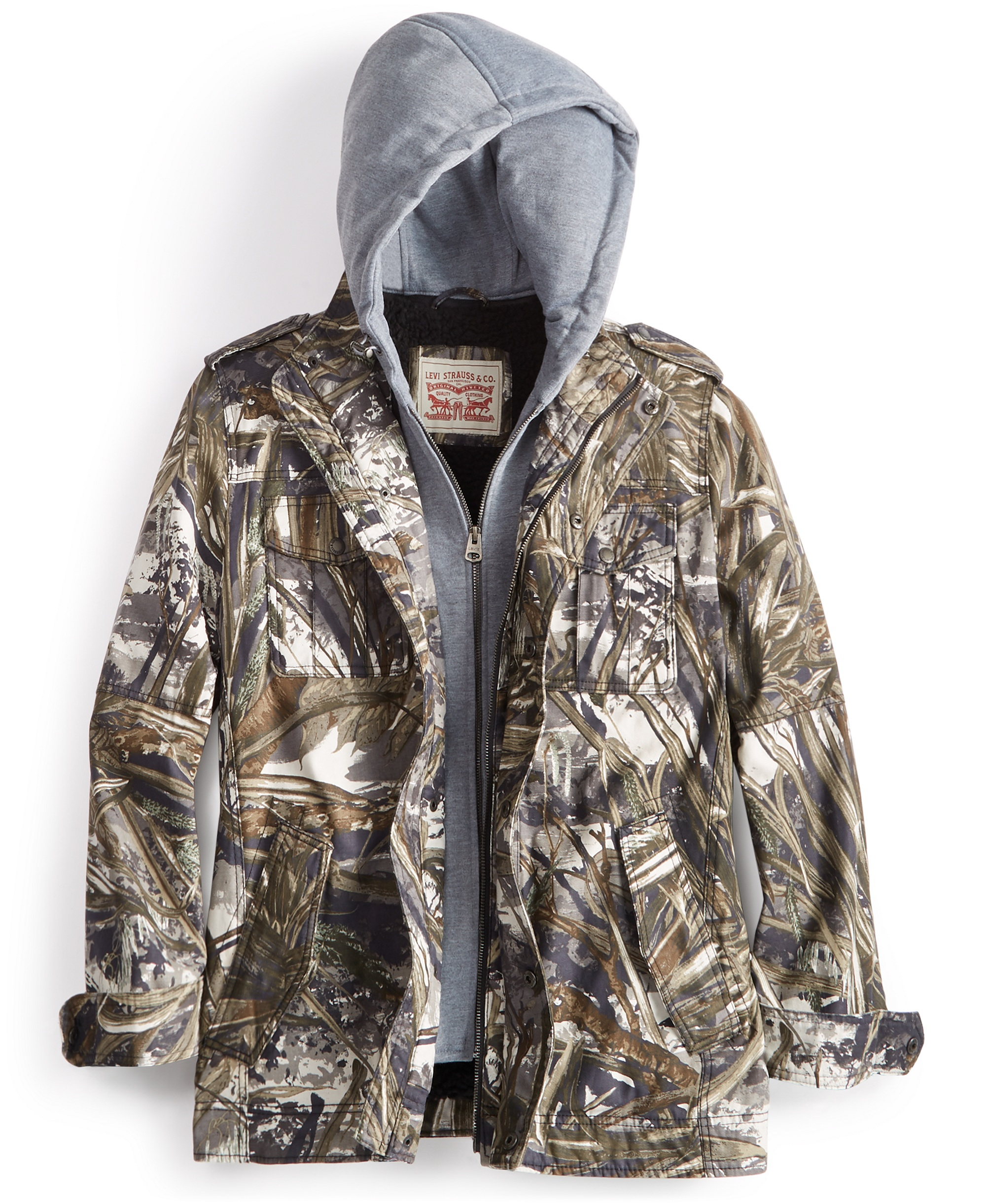 Levi's Men's Two Pocket Hooded Trucker Jacket - Real Tree Print