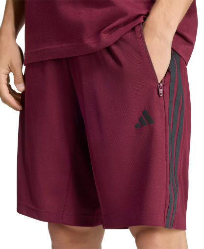adidas Men's Workout Essentials Base 3-Stripes Shorts - Maroon