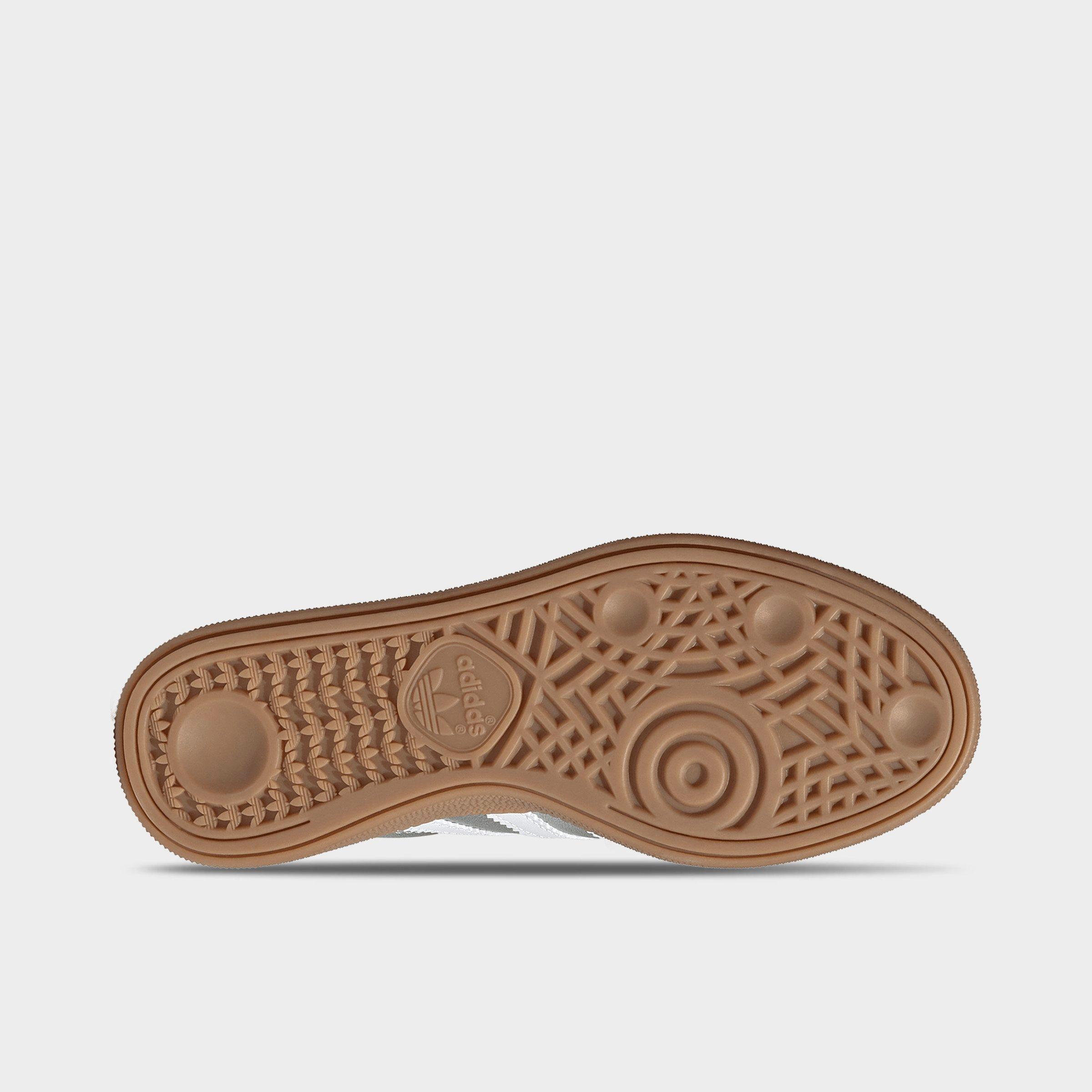 Big Kids' adidas Originals Handball Spezial Casual Shoes - Part 1 - Silver Metallic/White/Gum - Bottom view