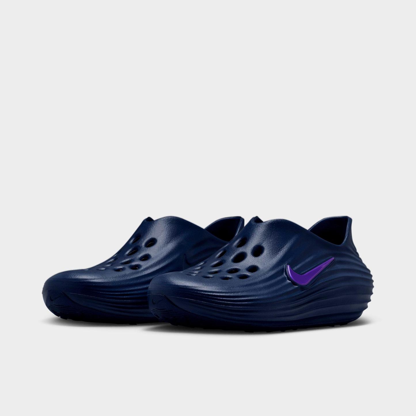 Big Kids' Nithtke ReactX Rejuven8 Recovery Casual Shoes - Blue Void/Indigo Burst - Both shoes facing left