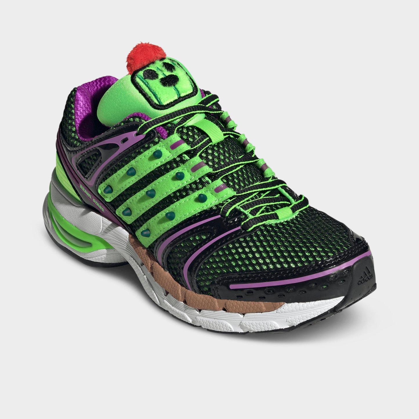 Girls' Big Kids' adidas x Liberty London Adistar Control 5 Casual Shoes - Core Black/Solar Green/Rich Green - Both shoes facing left