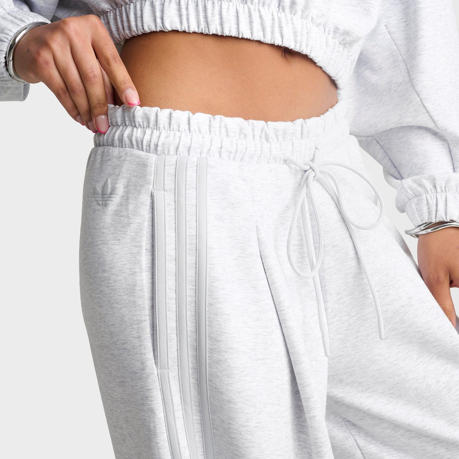 Women's adidas Originals Wide-Leg Sweatpants - Light Grey Heather - view 5