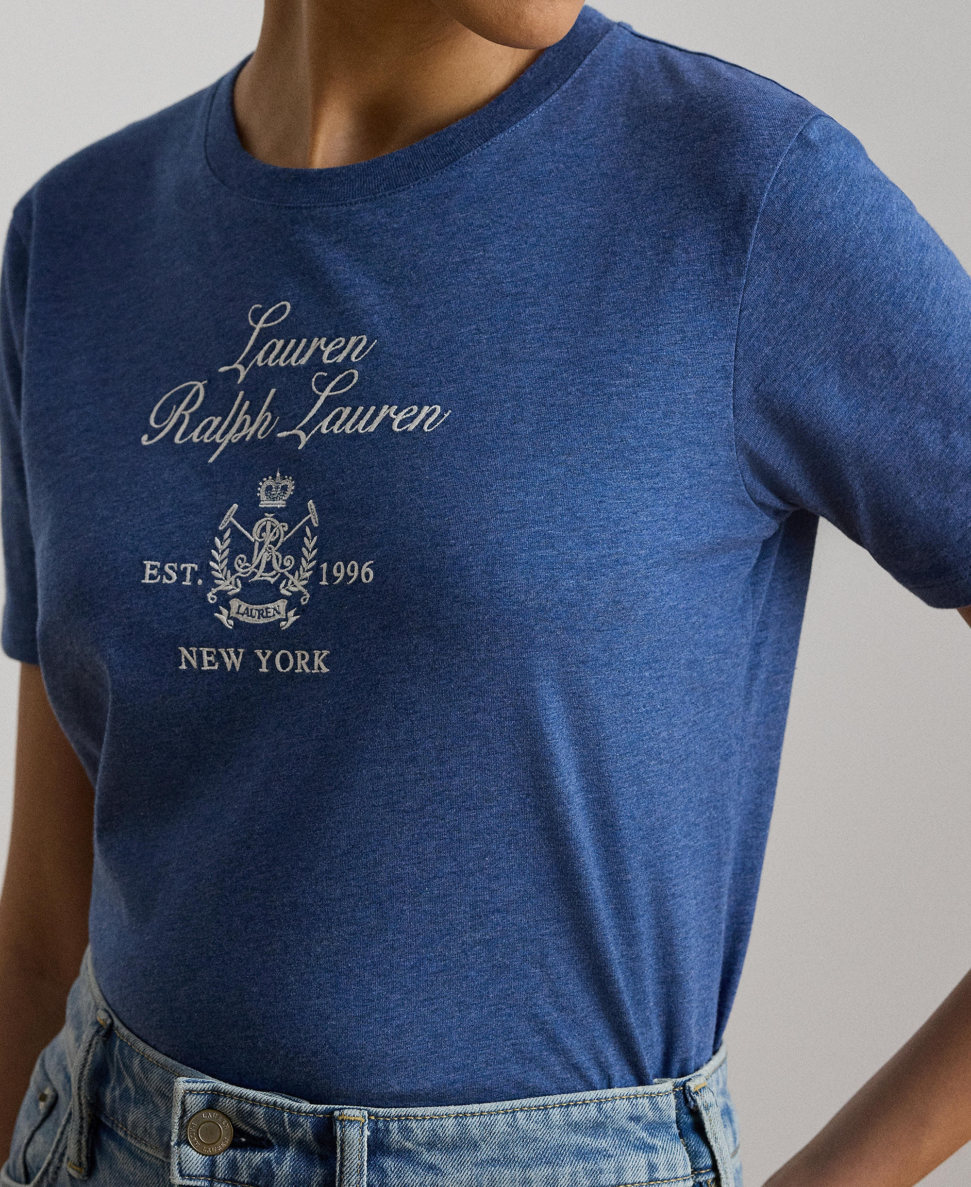 Lauren Ralph Lauren Women's Crewneck Short-Sleeve T-Shirt - Inky Blue