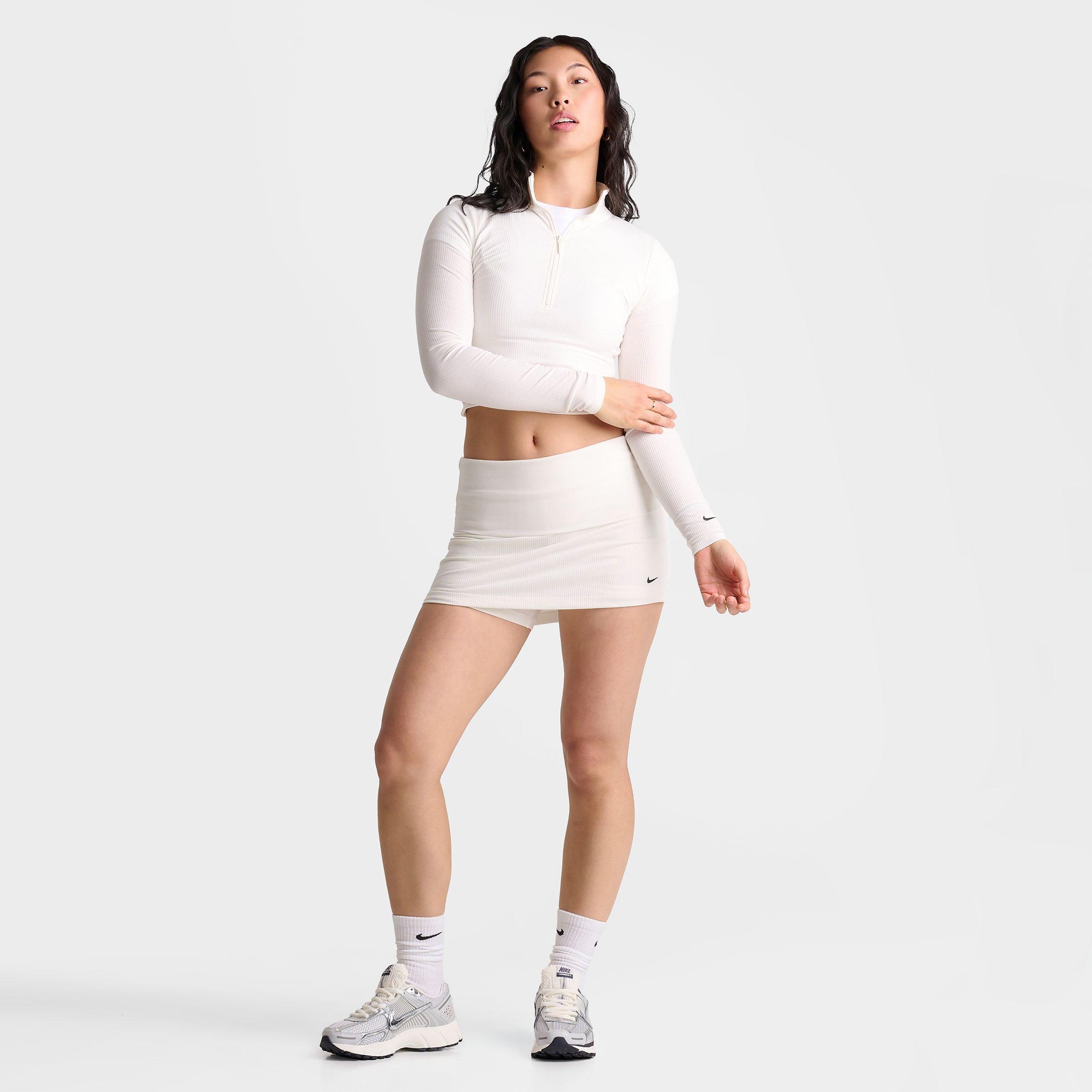 Women's Nithtke Sportswear Chill Knit Mid-Rise Tight Ribbed Skort - Sail/Black