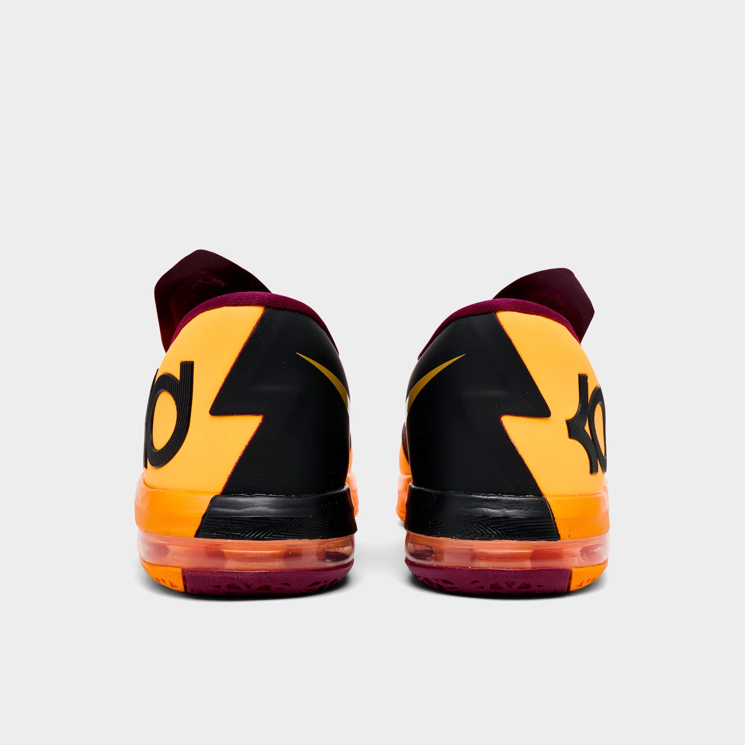 Big Kids' Nithtke KD 6 Basketball Shoes - Laser Orange/Raspberry Red/Black - Back view