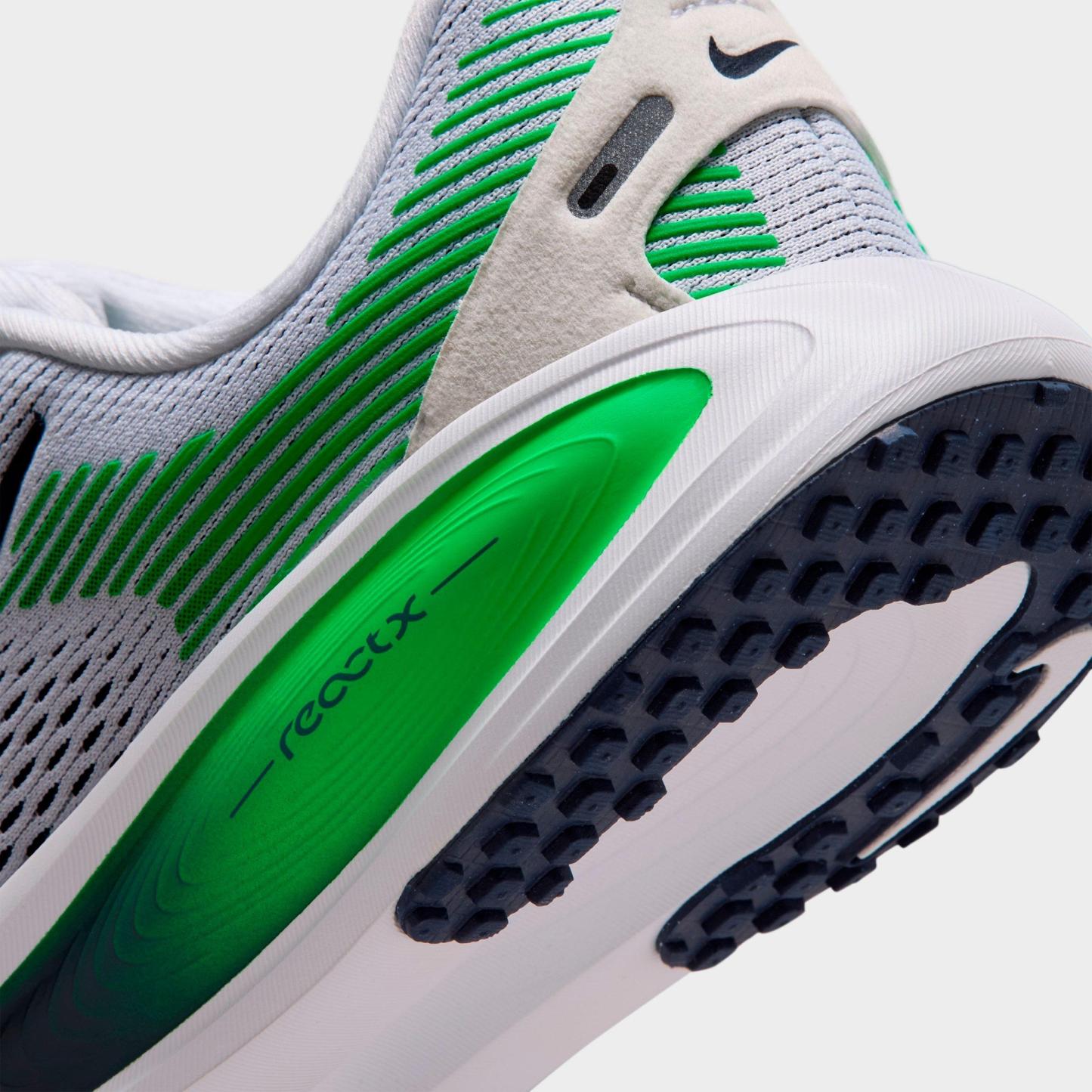 Big Kids' Nithtke Vomero 18 Running Shoes - Part 1 - White/Midnight Navy/Green Spark - Detail shot