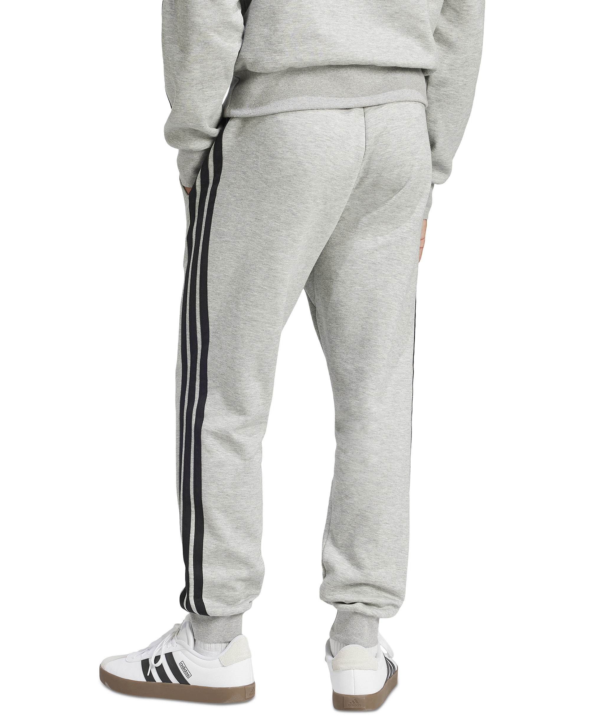 adidas Men's Essentials Three-Stripes Regular-Fit Fleece Joggers - Magh/Black
