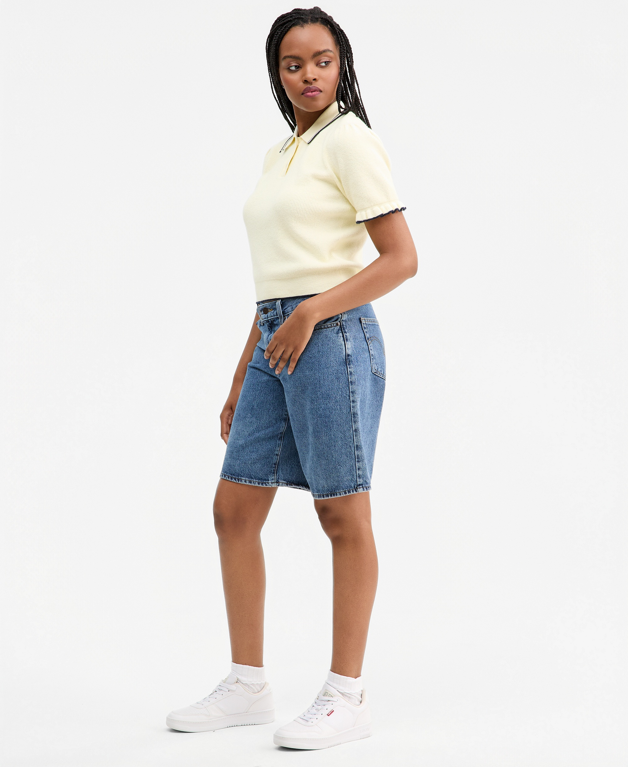 Levi's Women's Mid-Rise Baggy Jort - Twisted Stone