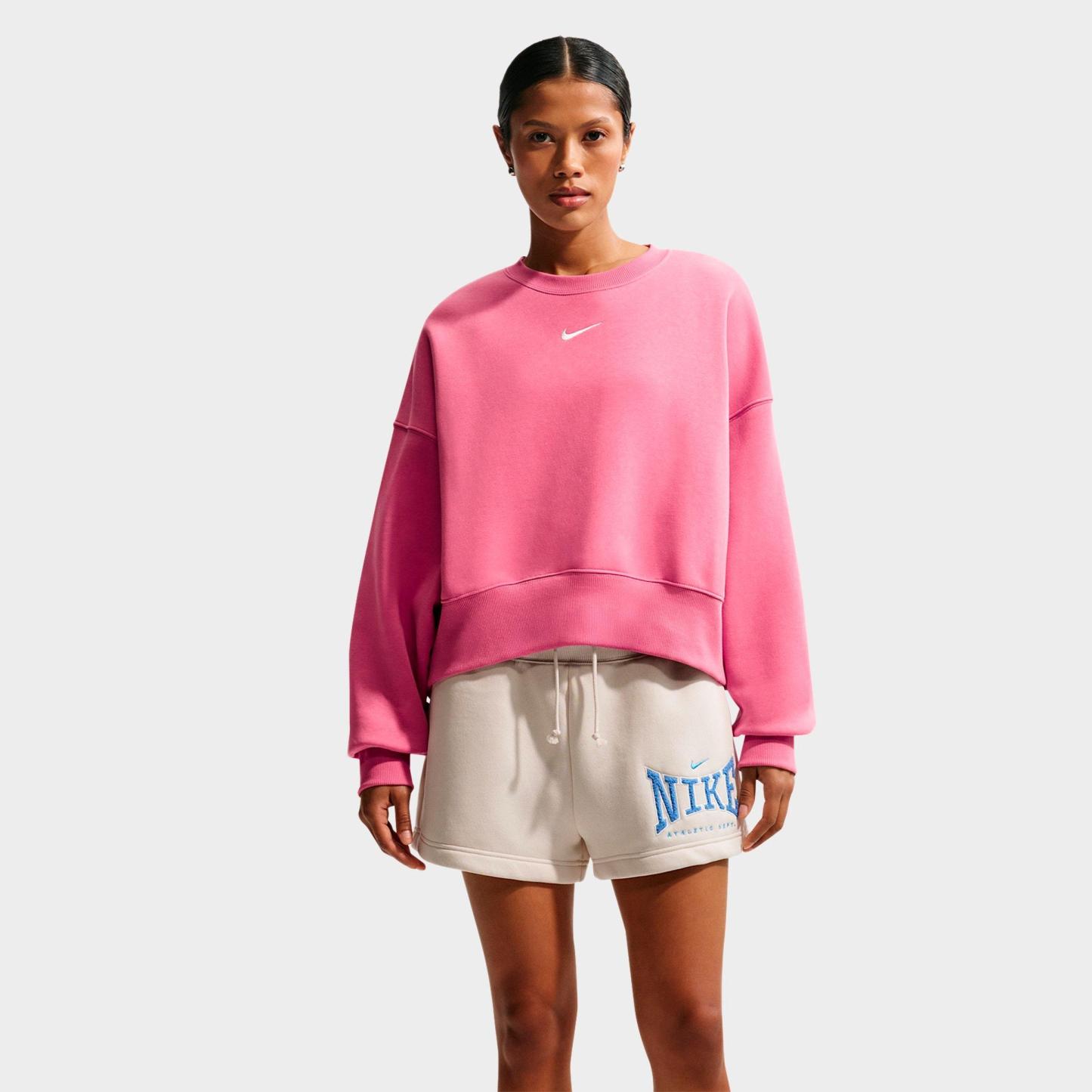 Women's Nithtke Sportswear Phoenix Fleece Over-Oversized Crewneck Sweatshirt - Peony/Sail