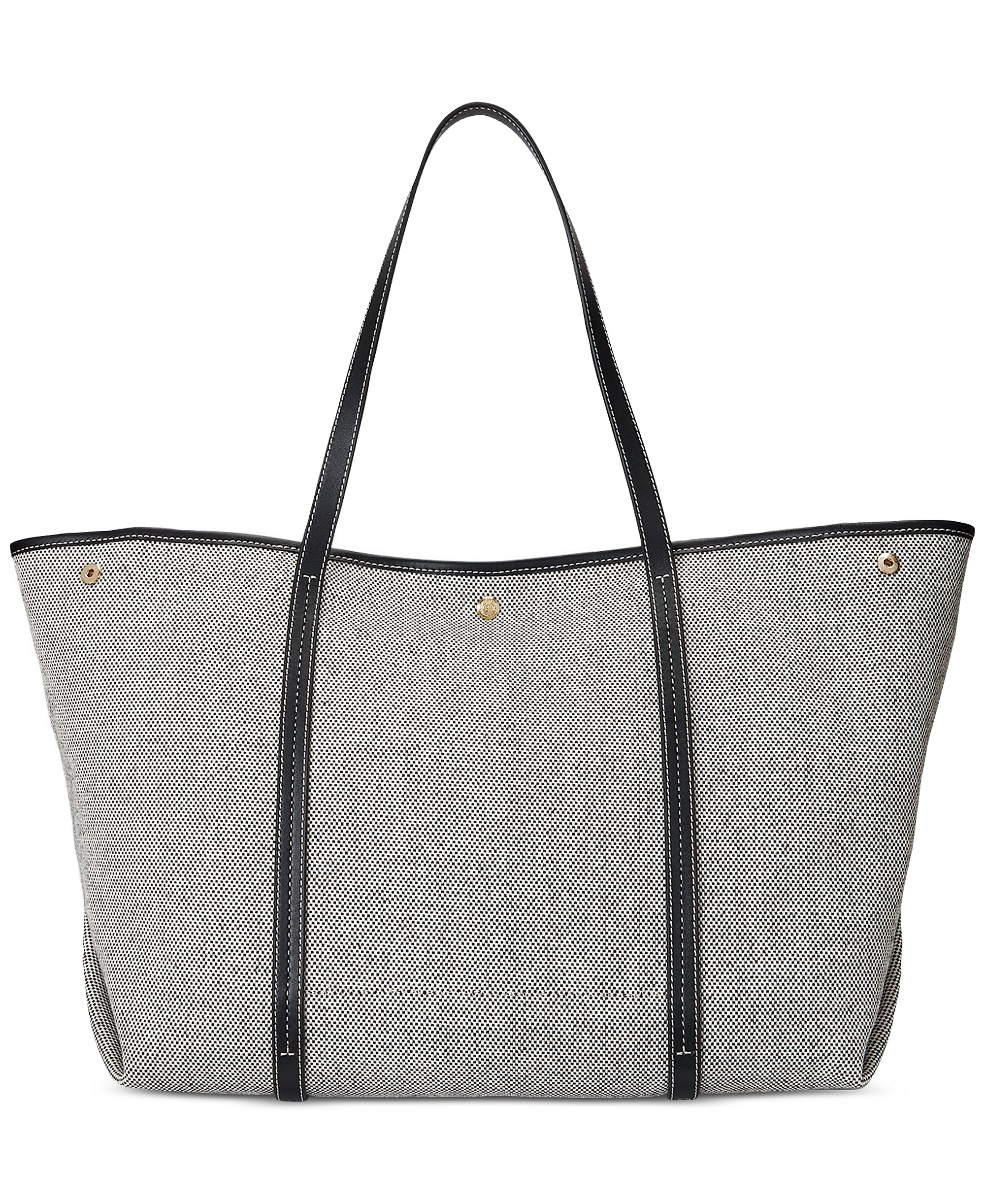 Lauren Ralph Lauren Canvas & Leather Emerie Extra Large Tote Bag - Black