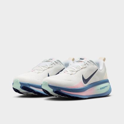 Women's Nithtke Vomero 18 Running Shoes - Part 1 - White/Work Blue/Barely Green/Midnight Navy - Both shoes facing left