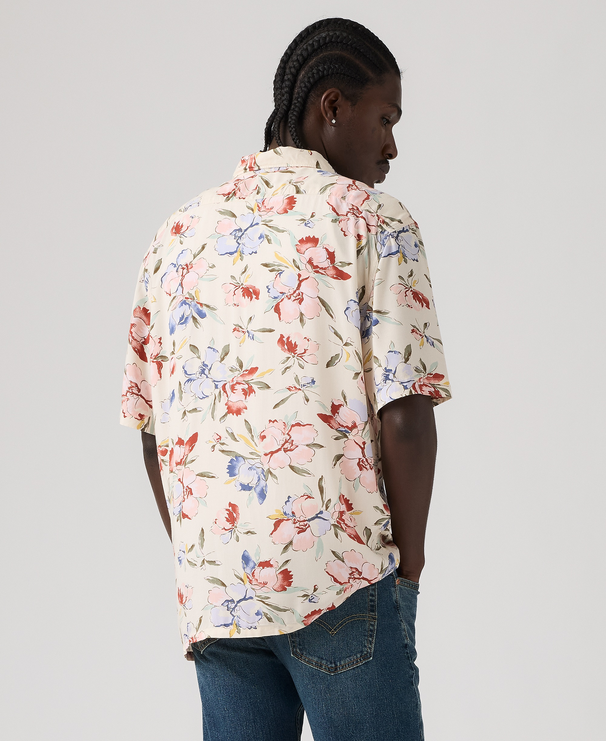 Levi's Men's Relaxed-Fit Camp Collar Shirt - Oatmeal