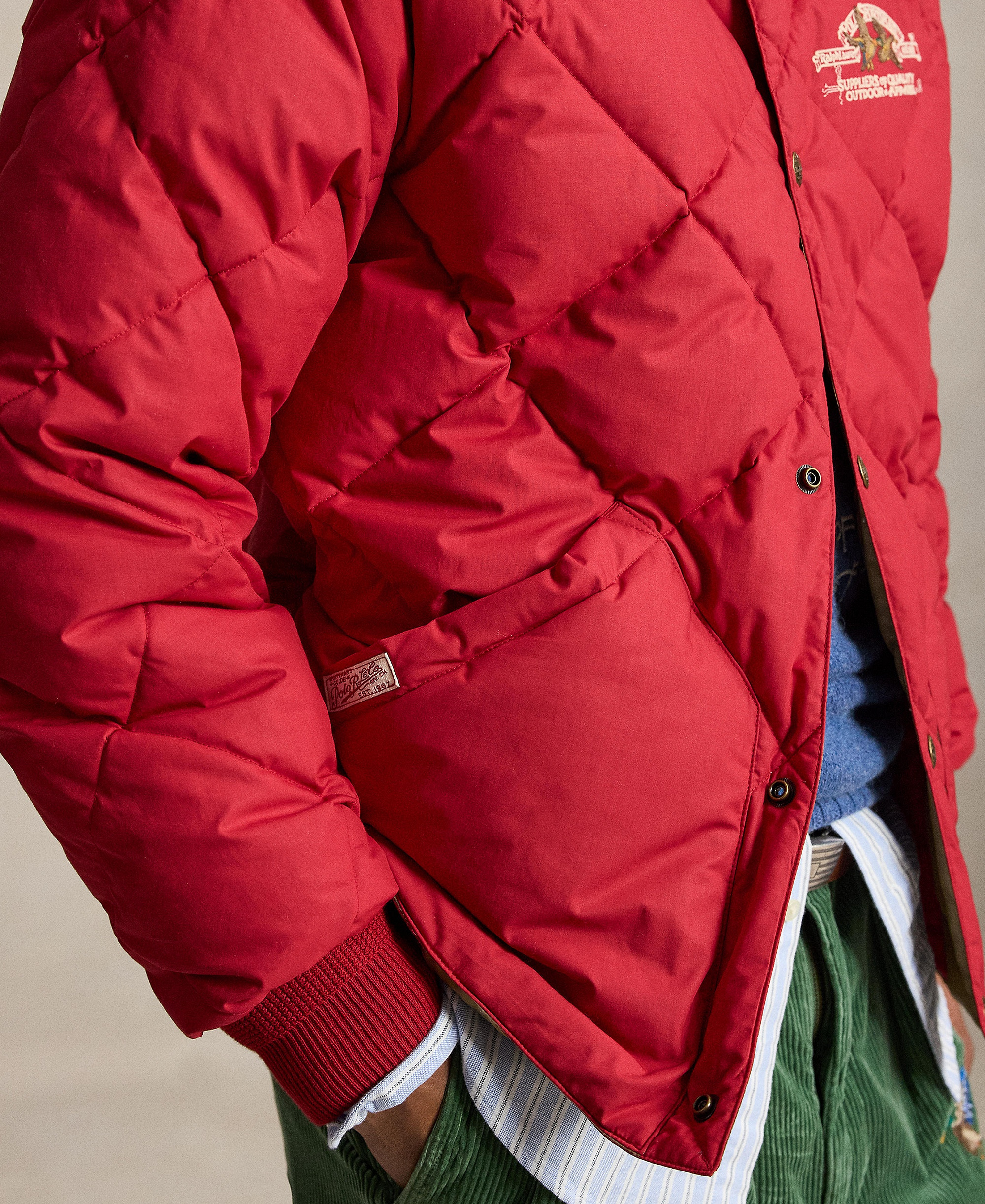 Polo Ralph Lauren Men's Quilted Polo Sportsman Jacket - Sweet Tomato