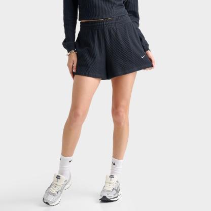 Women's Nike Sportswear Chill Waffle Loose Mid-Rise Shorts - Black