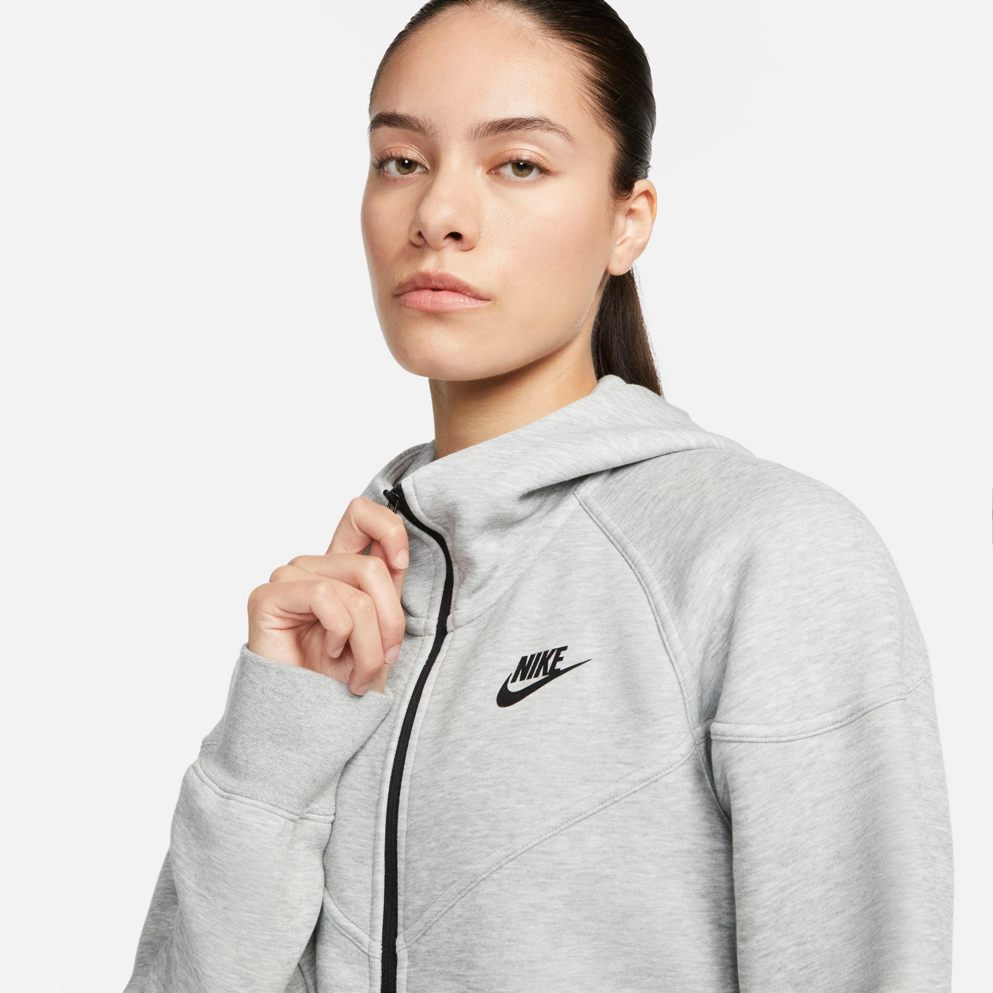 Women's Nithtke Sportswear Tech Fleece Windrunner Full-Zip Hoodie - Dark Grey Heather/Black