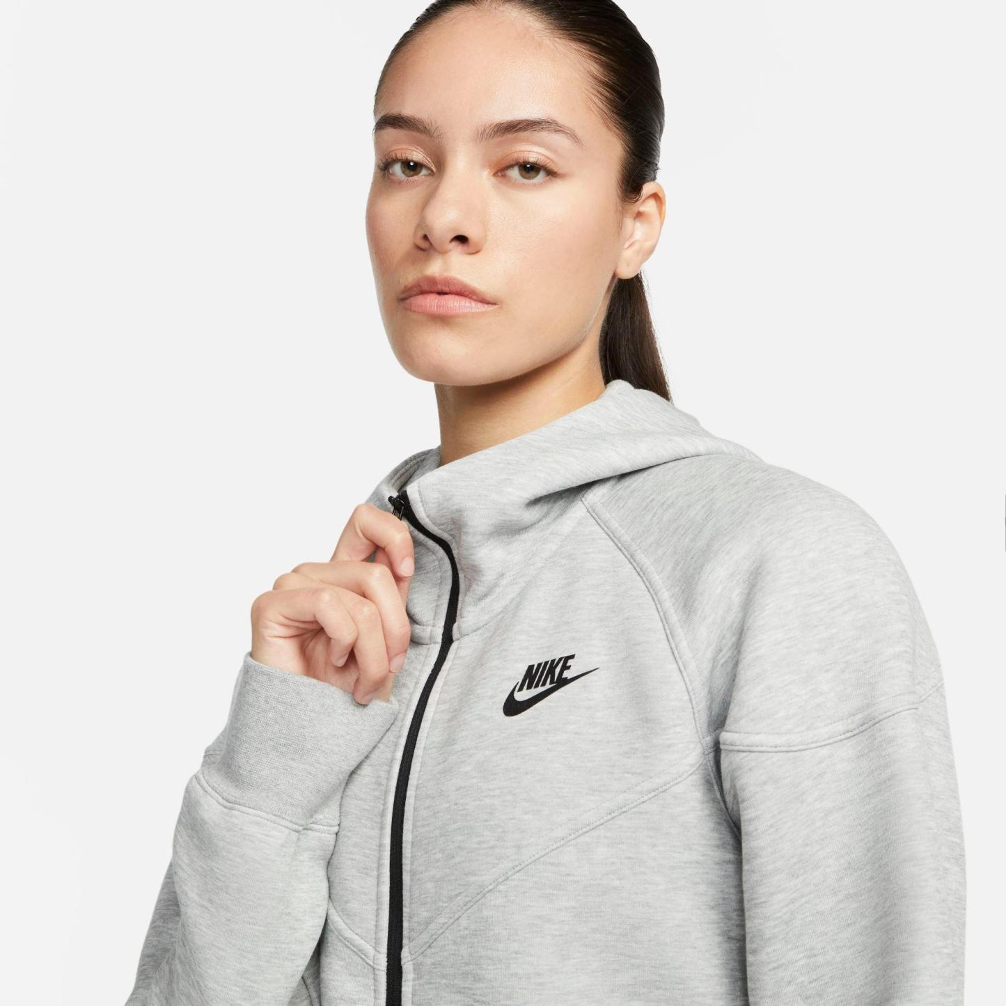 Women's Nithtke Sportswear Tech Fleece Windrunner Full-Zip Hoodie - Dark Grey Heather/Black