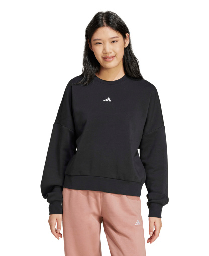 adidas Women's Essentials Crewneck Small-Logo Sweatshirt - Black/White