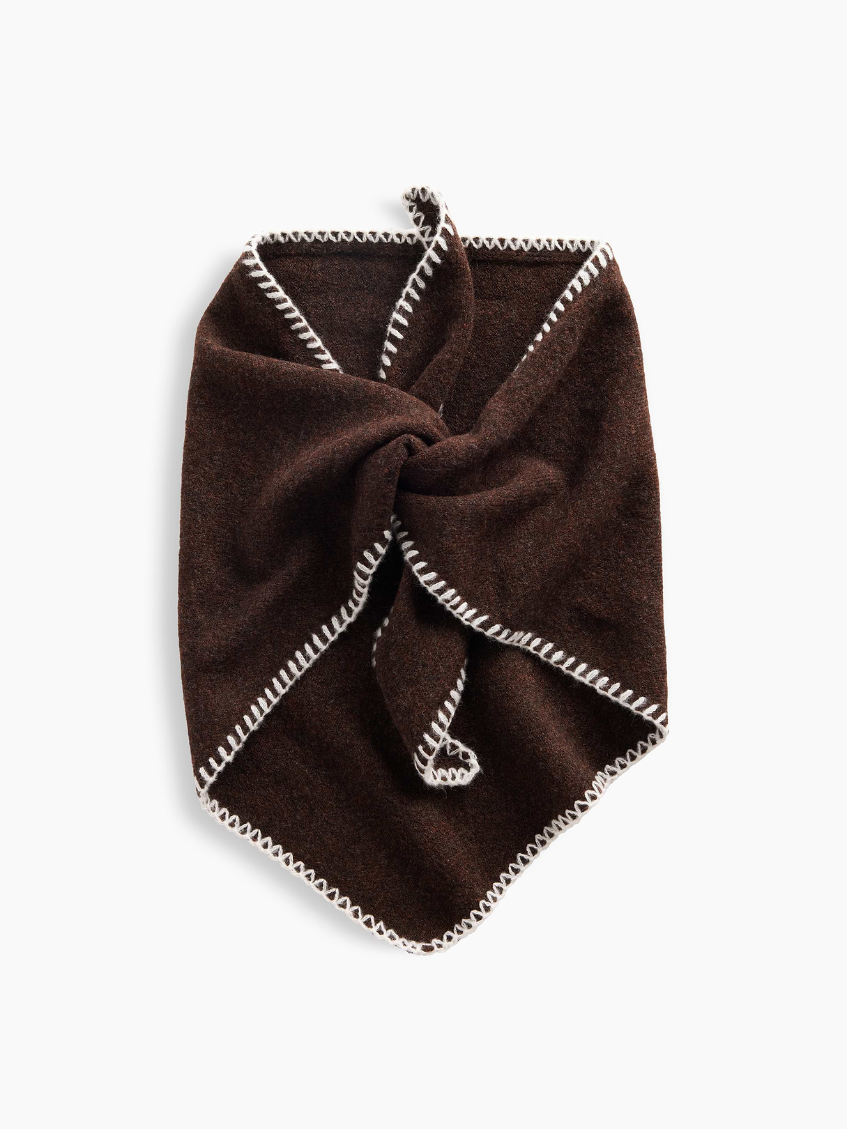 CashSoft Whipstitch Bandana Scarf - Terra brown